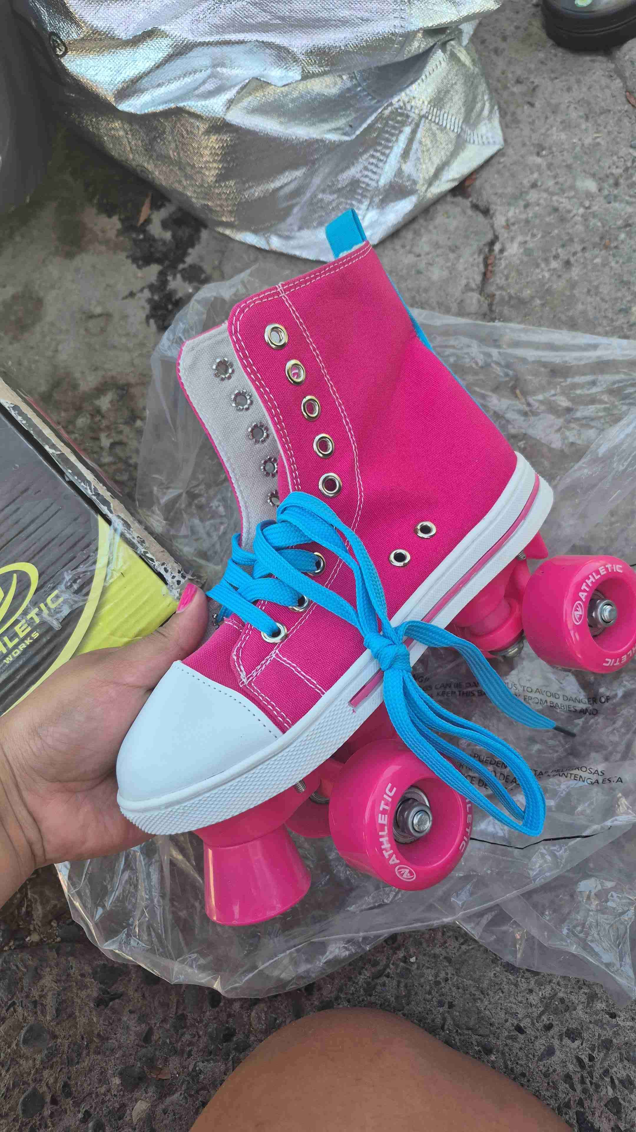 Patines rosa con diseño canvas - miniatura 2