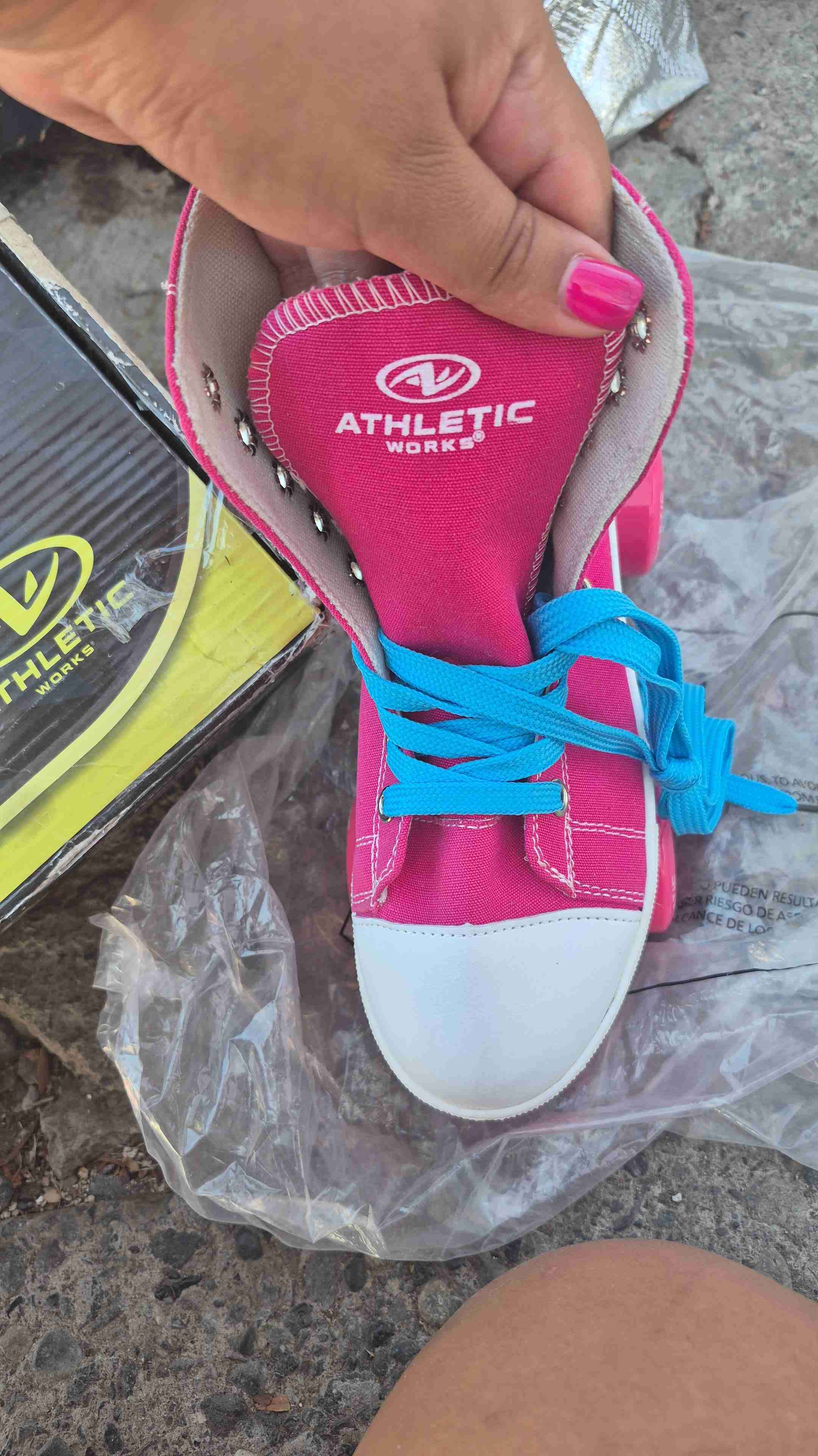 Patines rosa con diseño canvas - miniatura 3