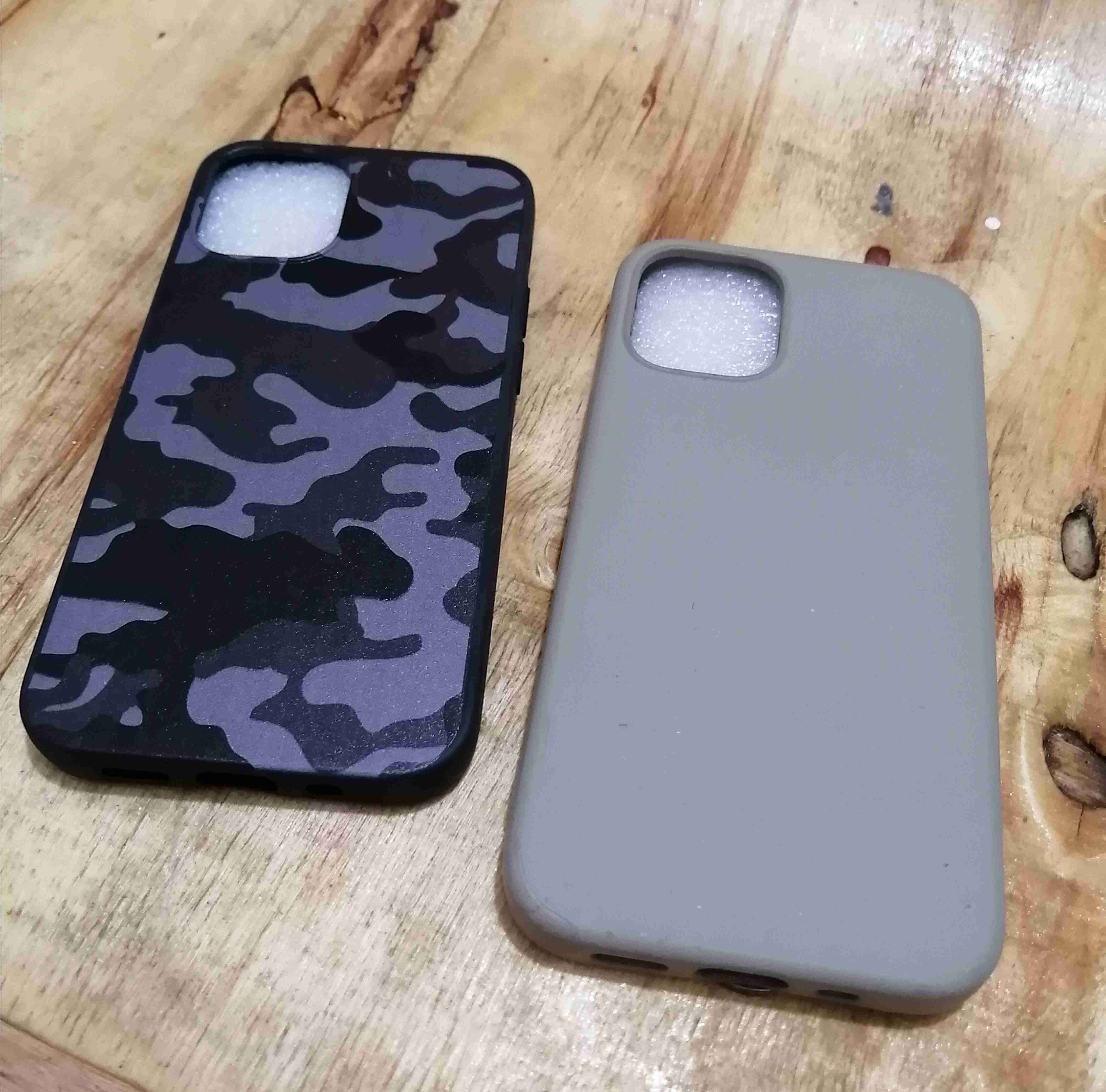 Fundas para celular camuflaje y gris