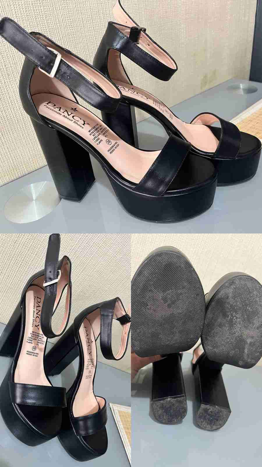 Botines marrones y negros con tacón grueso. l - miniatura 2