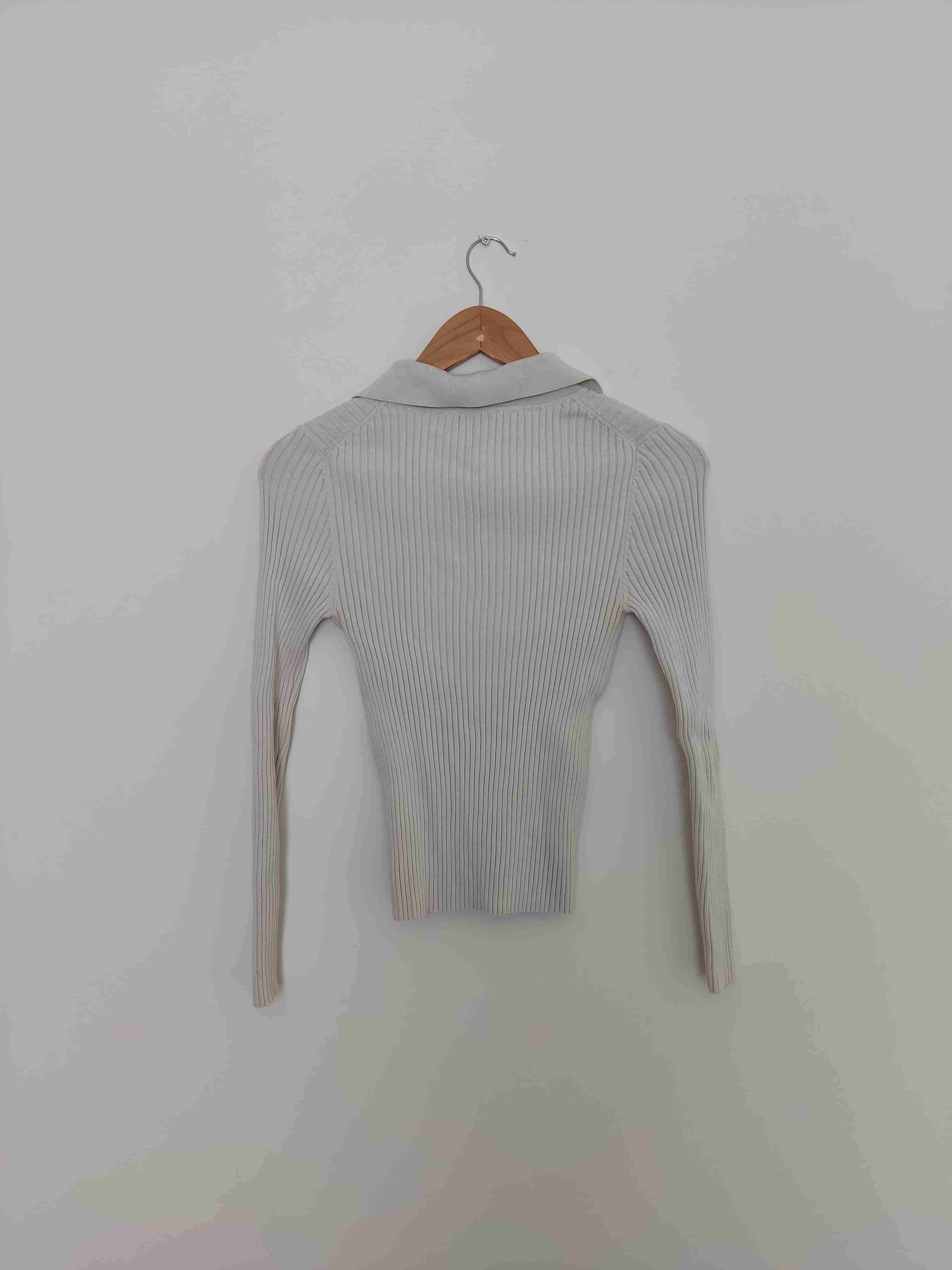 Suéter gris con cuello polo zara - miniatura 2