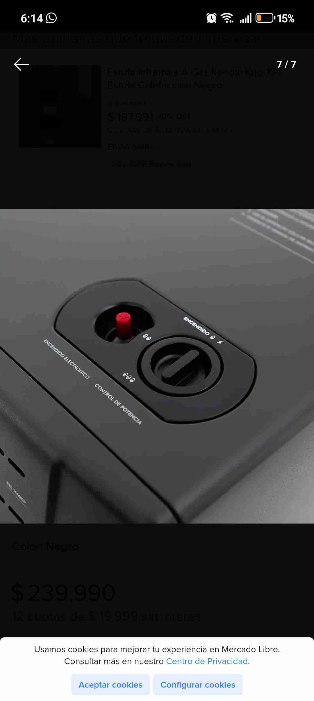 Estufa a gas negra Fensa - 2