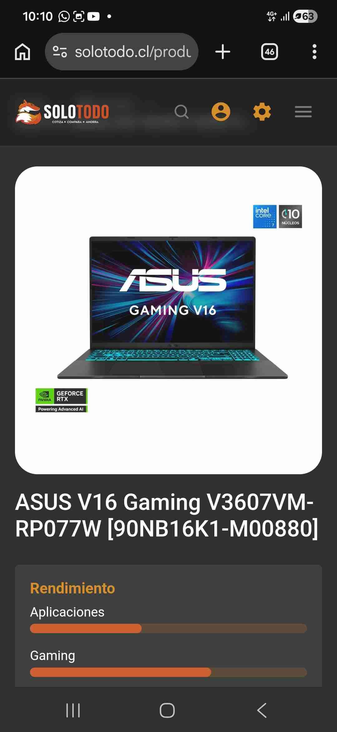 Laptop Asus Gaming V16