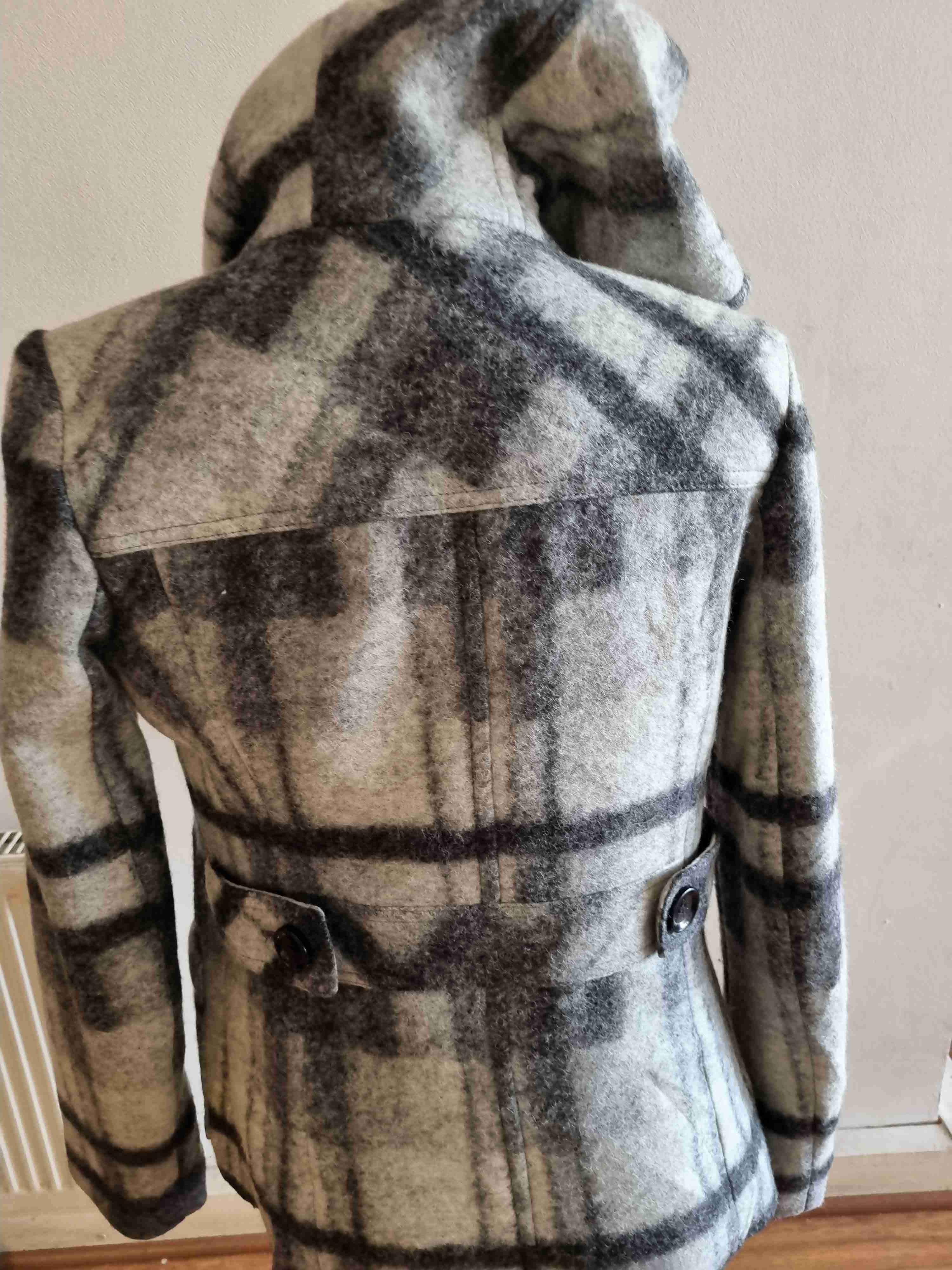 Abrigo Michael Kors lana con capucha de cuadros - miniatura 3