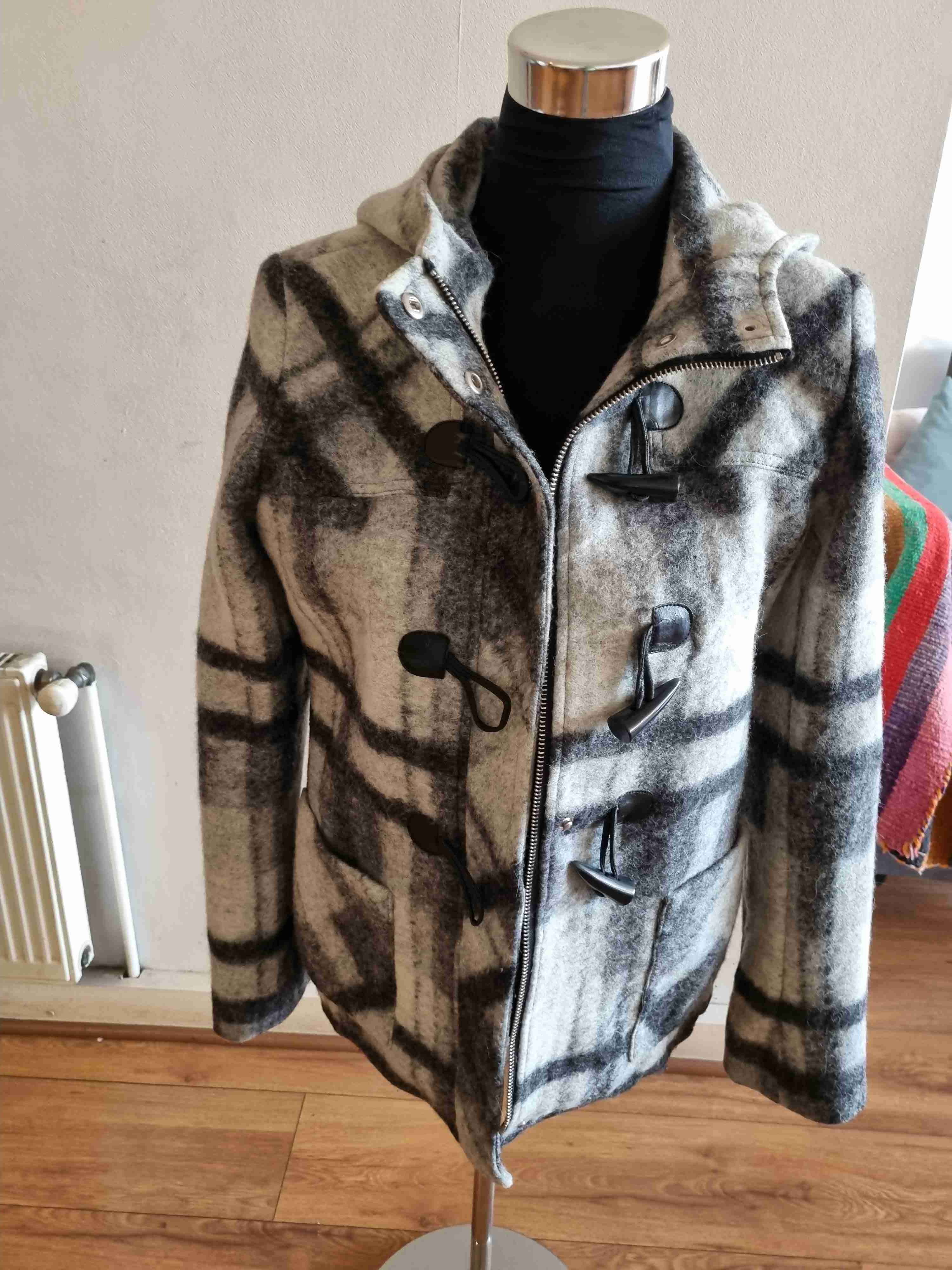 Abrigo Michael Kors lana con capucha de cuadros - miniatura 5