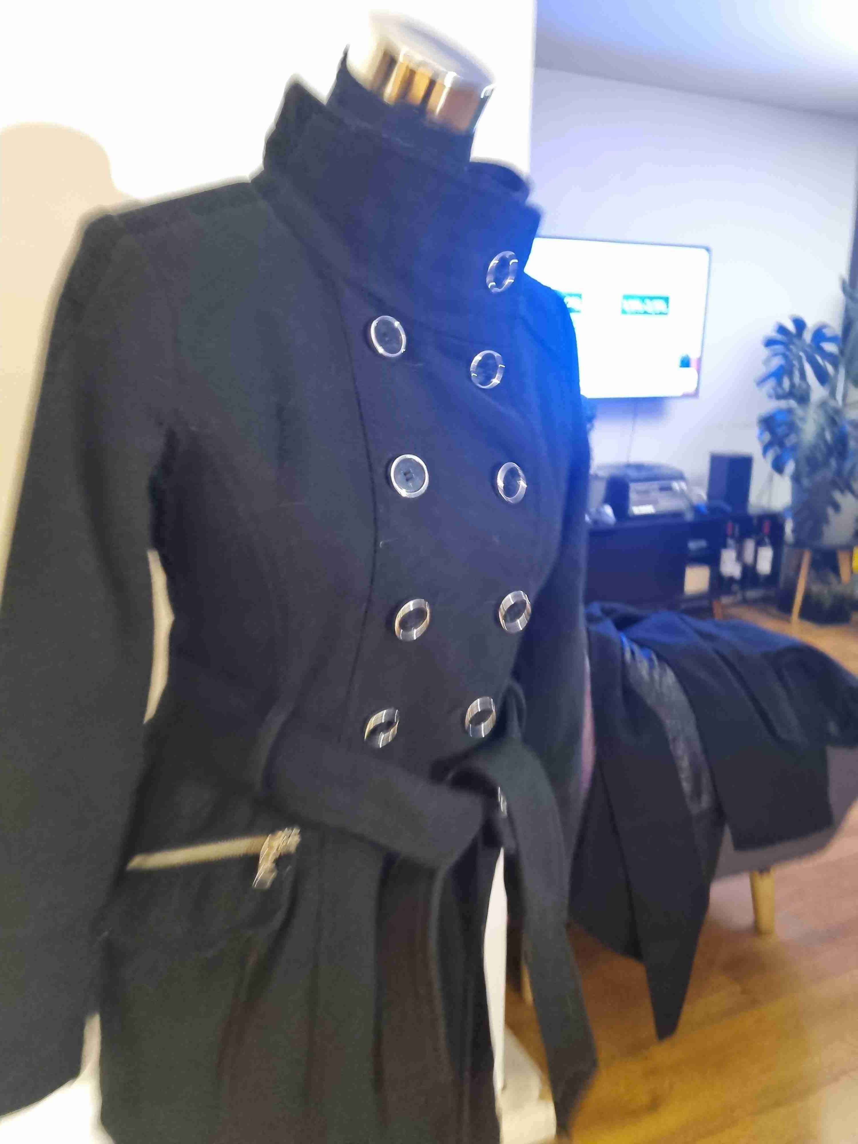 GUESS Abrigo negro con botones grandes - miniatura 5