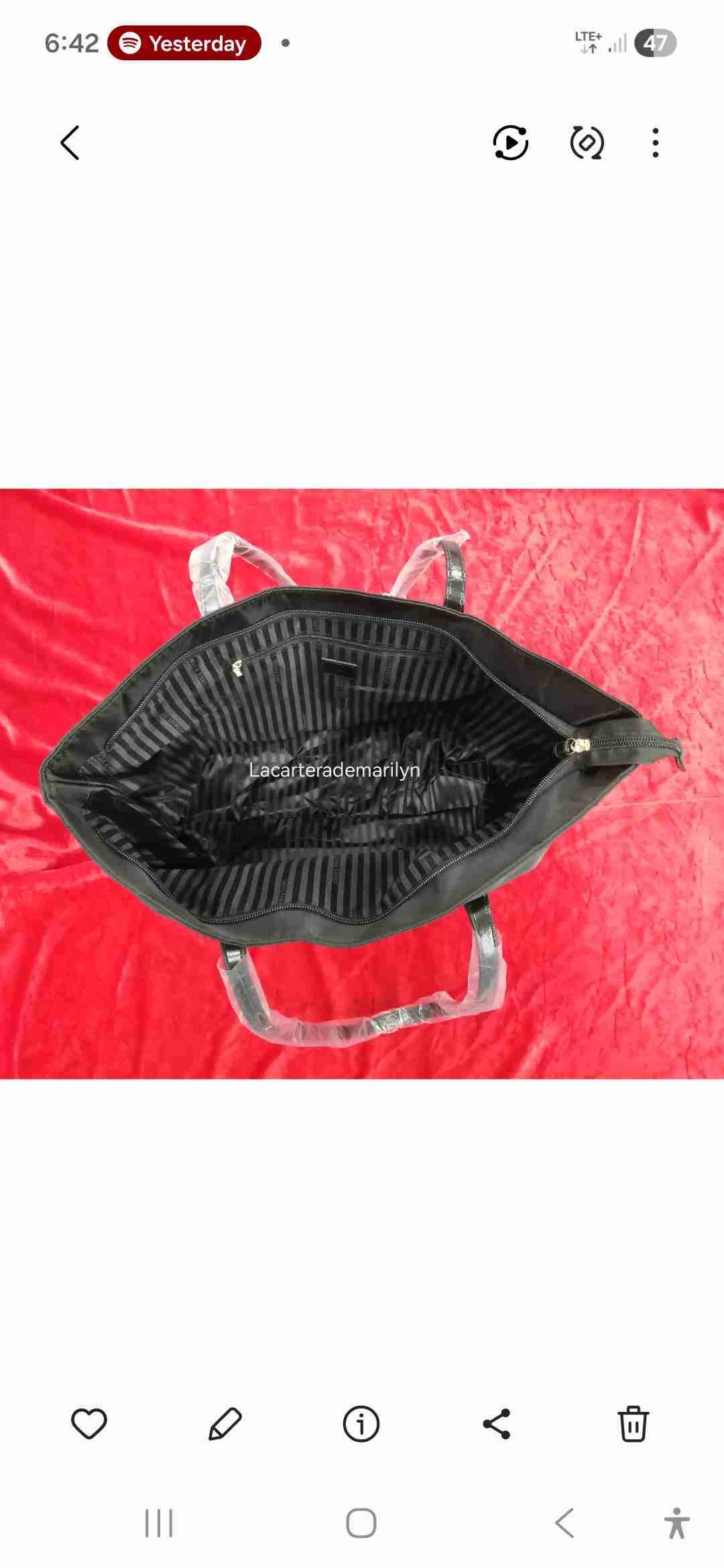 Bolso totebag negro Victoria's Secret - miniatura 4