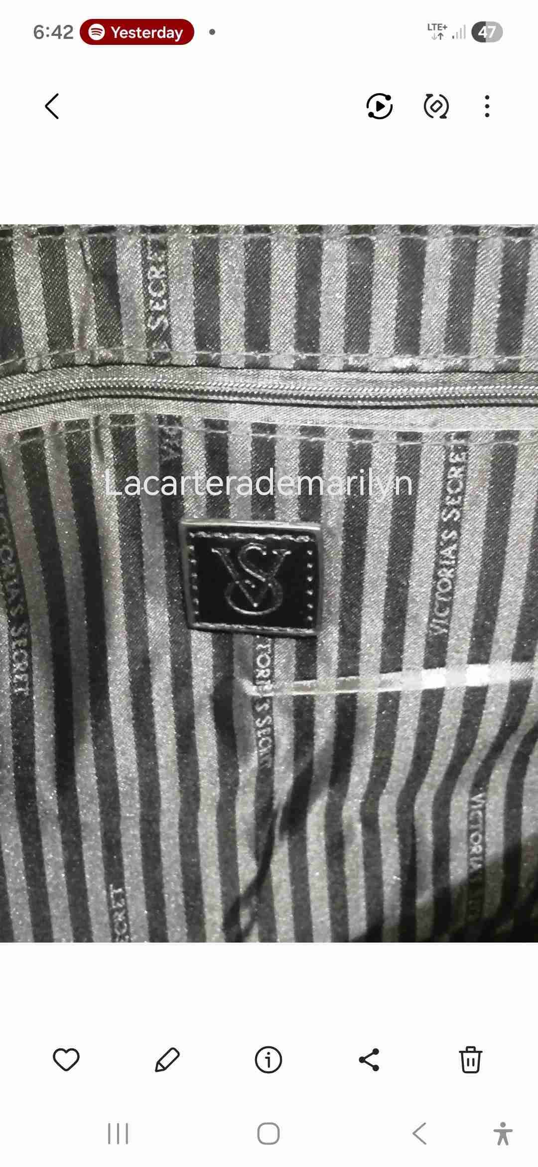 Bolso totebag negro Victoria's Secret - miniatura 5