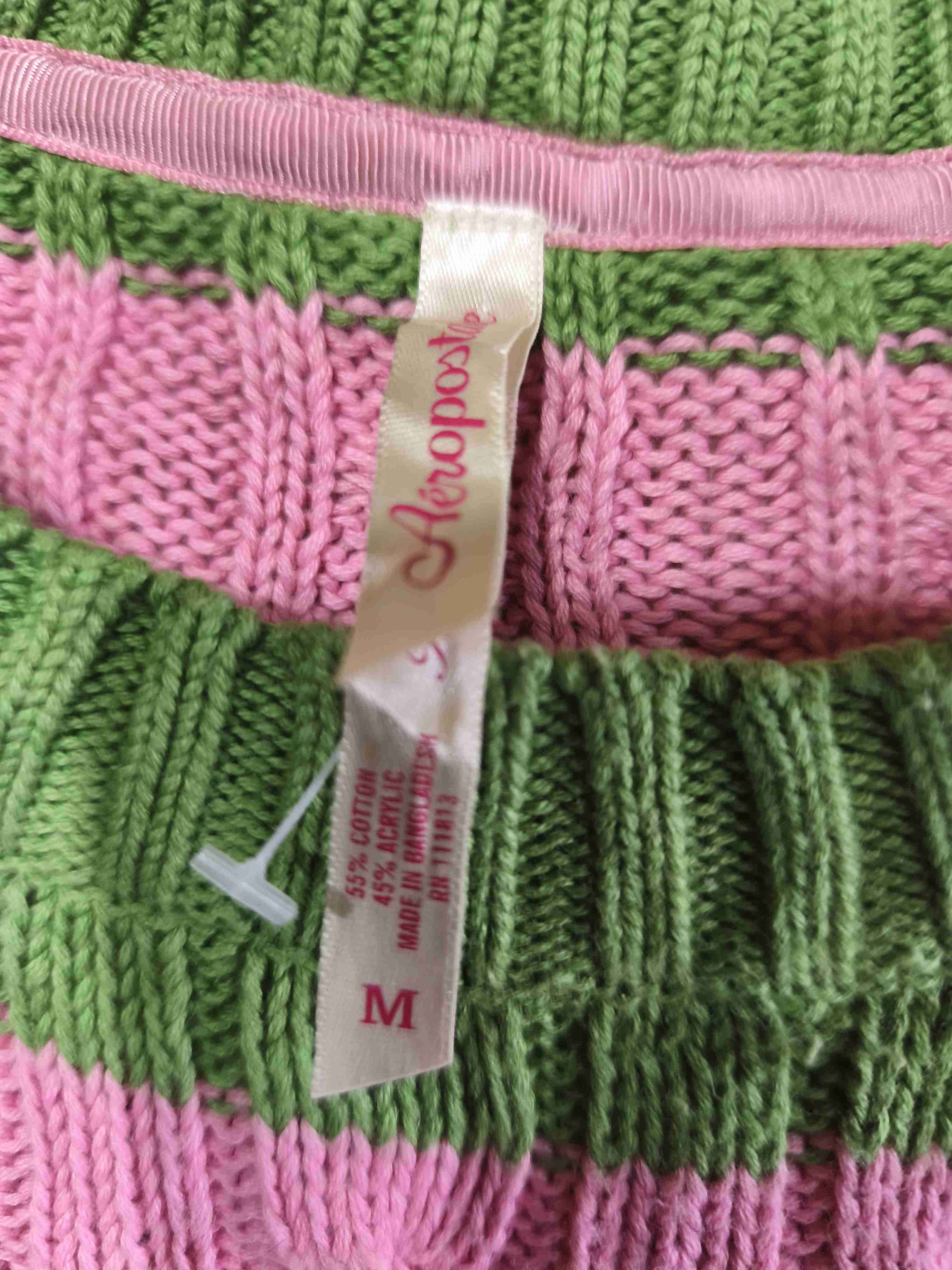 Suéter a rayas verde y rosa - miniatura 3