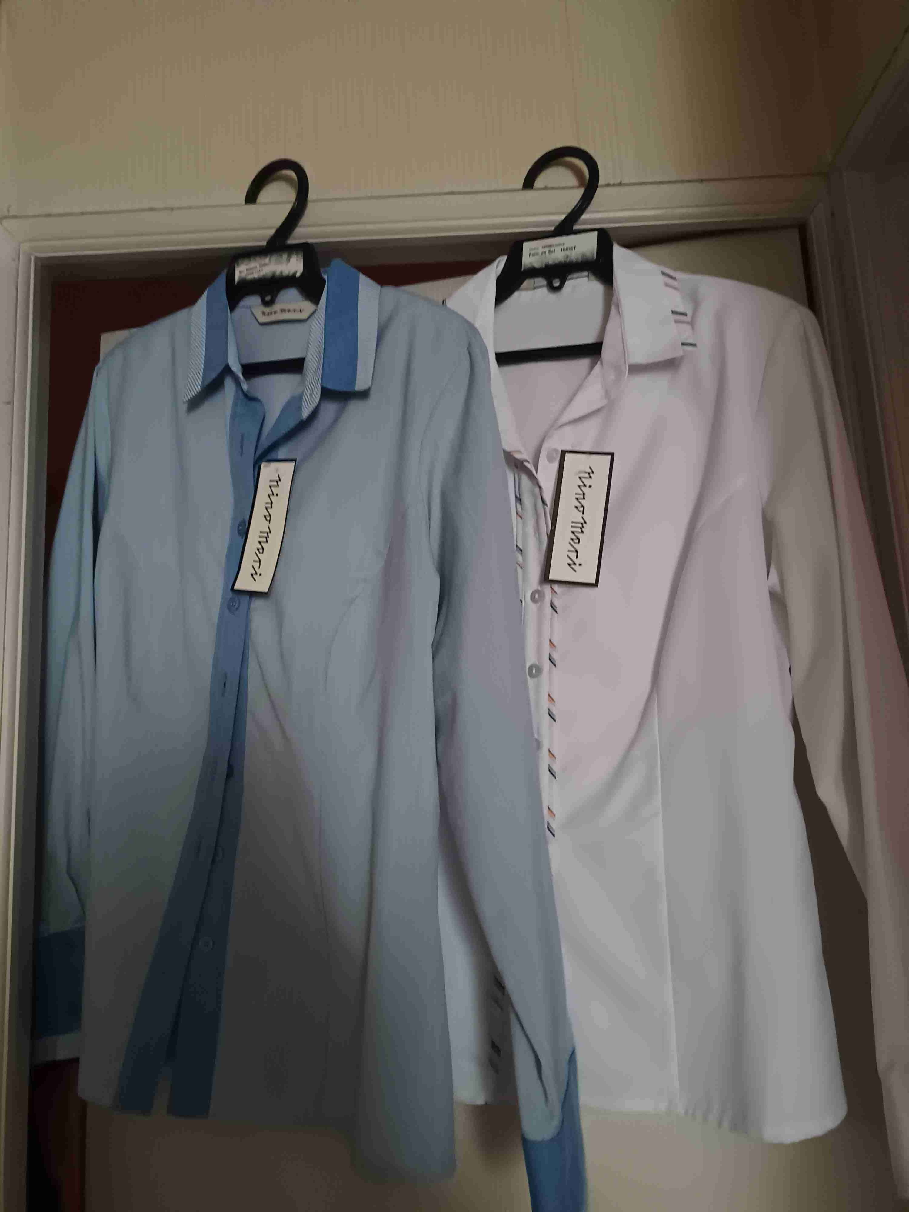 Pack 2 Blusas de vestir azul y blanca