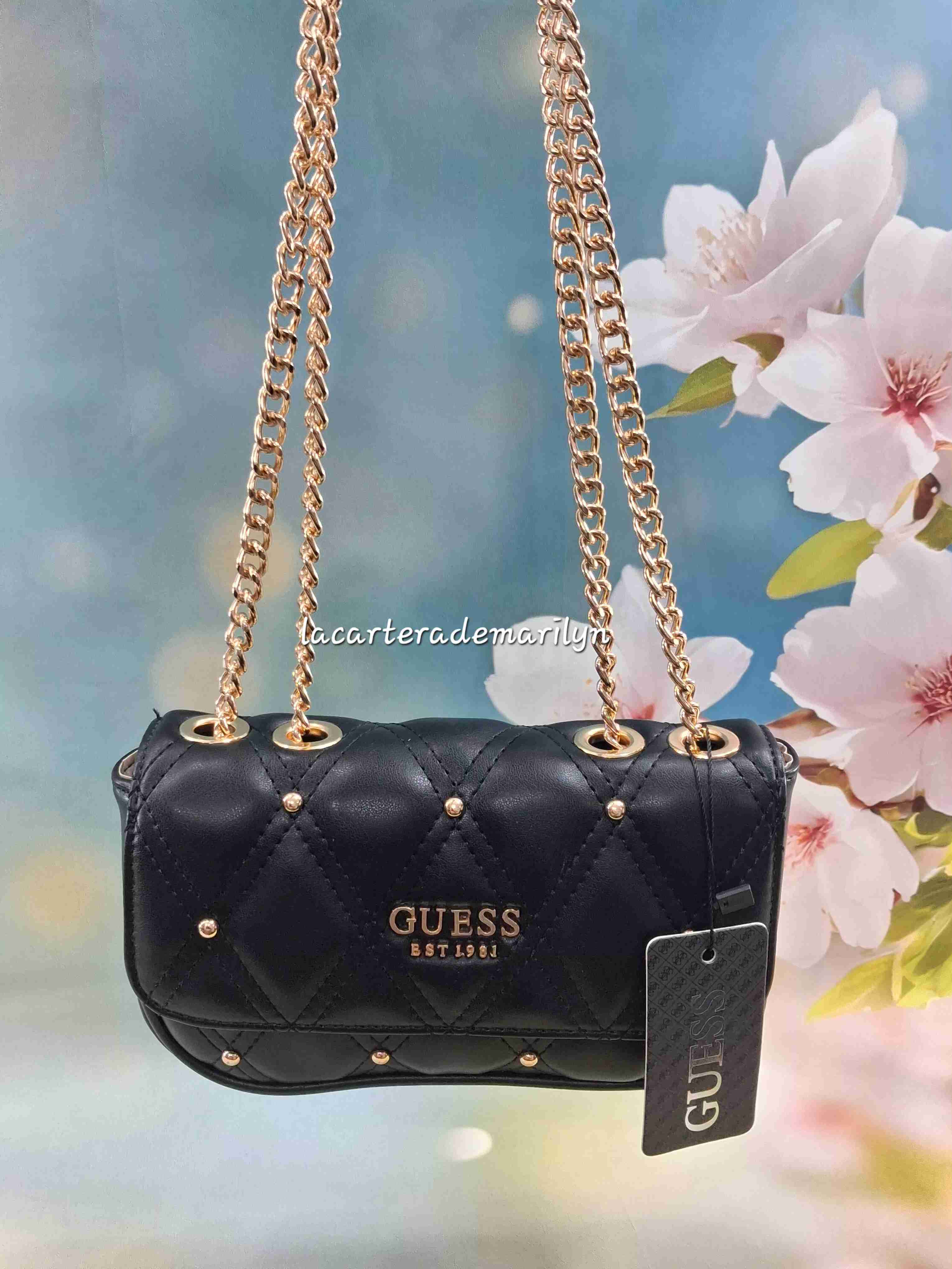 Cartera crossbody Guess negra pequeña