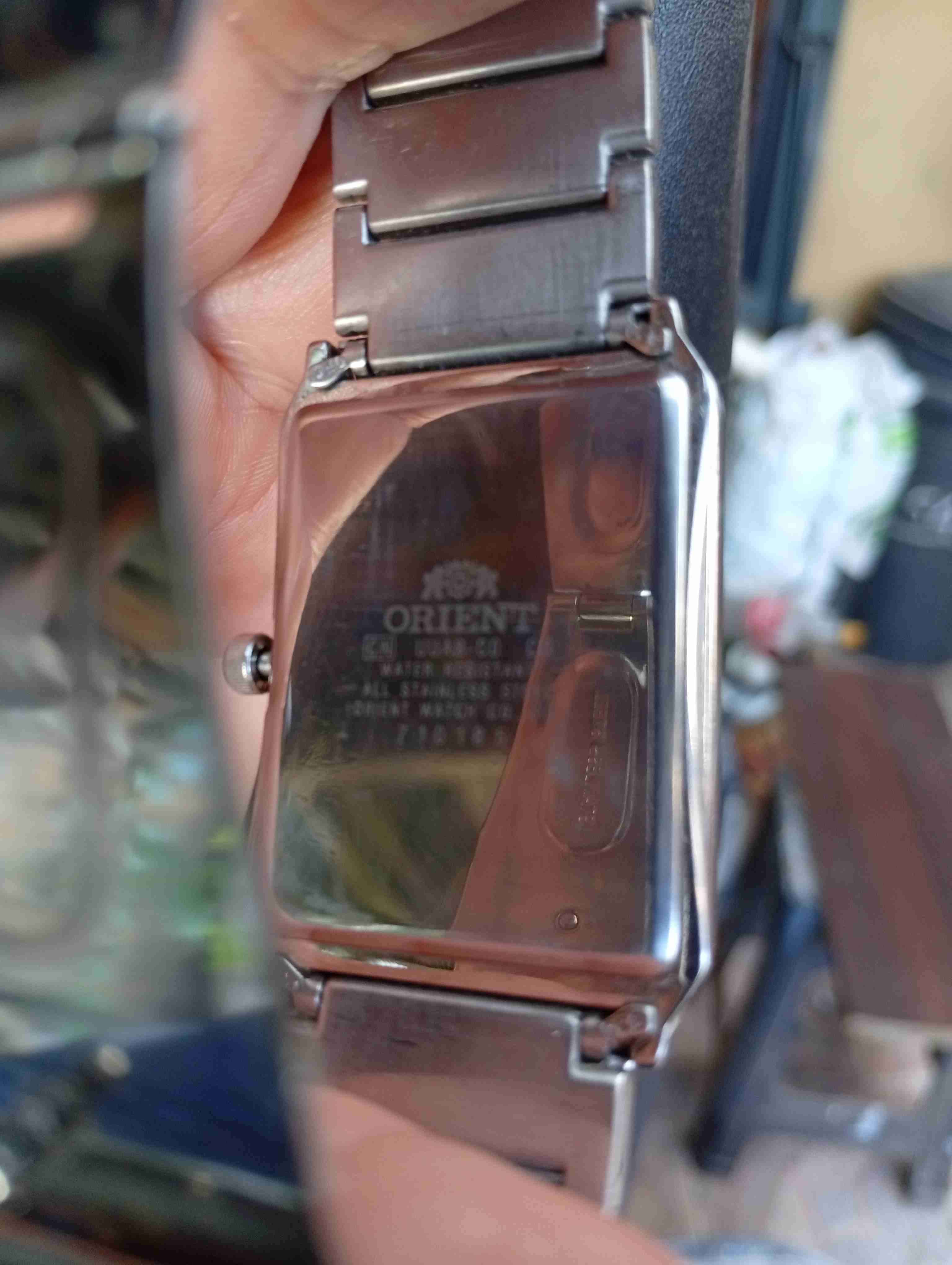 Reloj Orient hombre rectangular plateado - 3