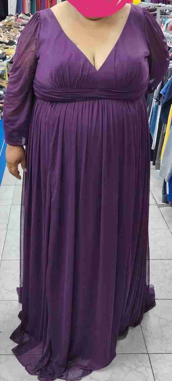 Vestido largo morado elegante 3xl