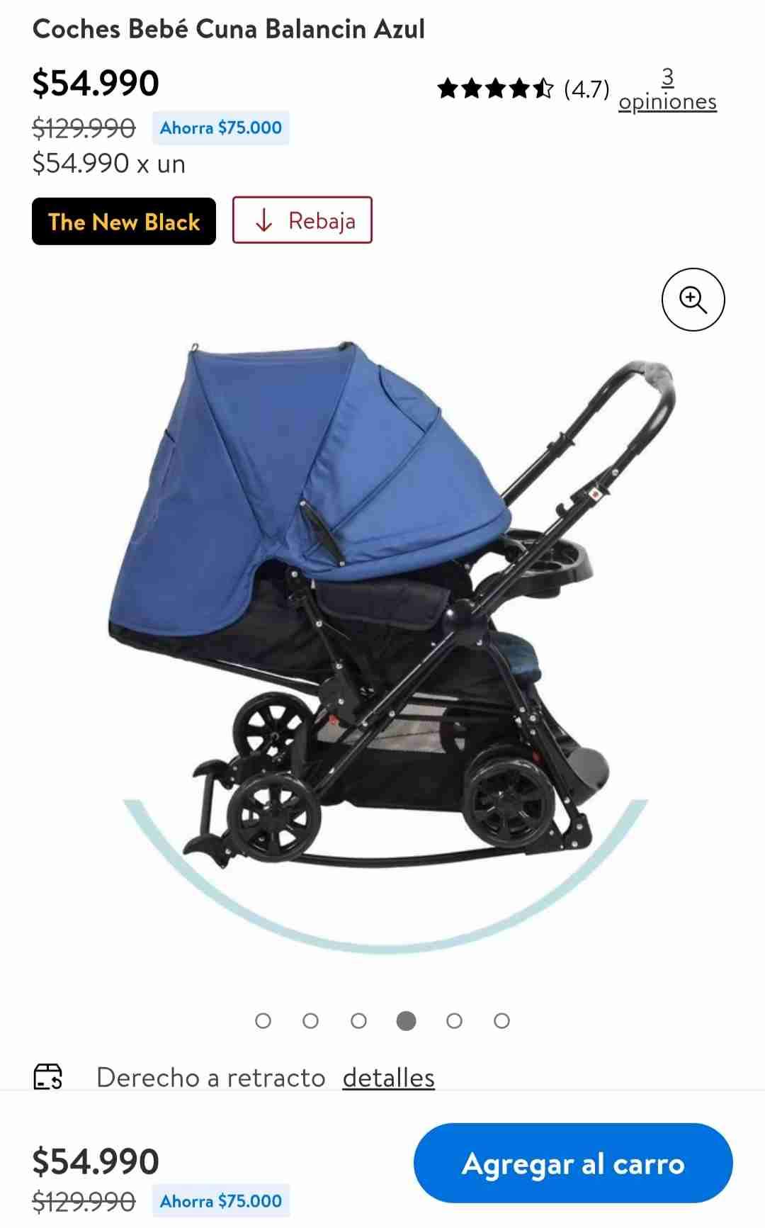Coche bebé cuna azul - 2