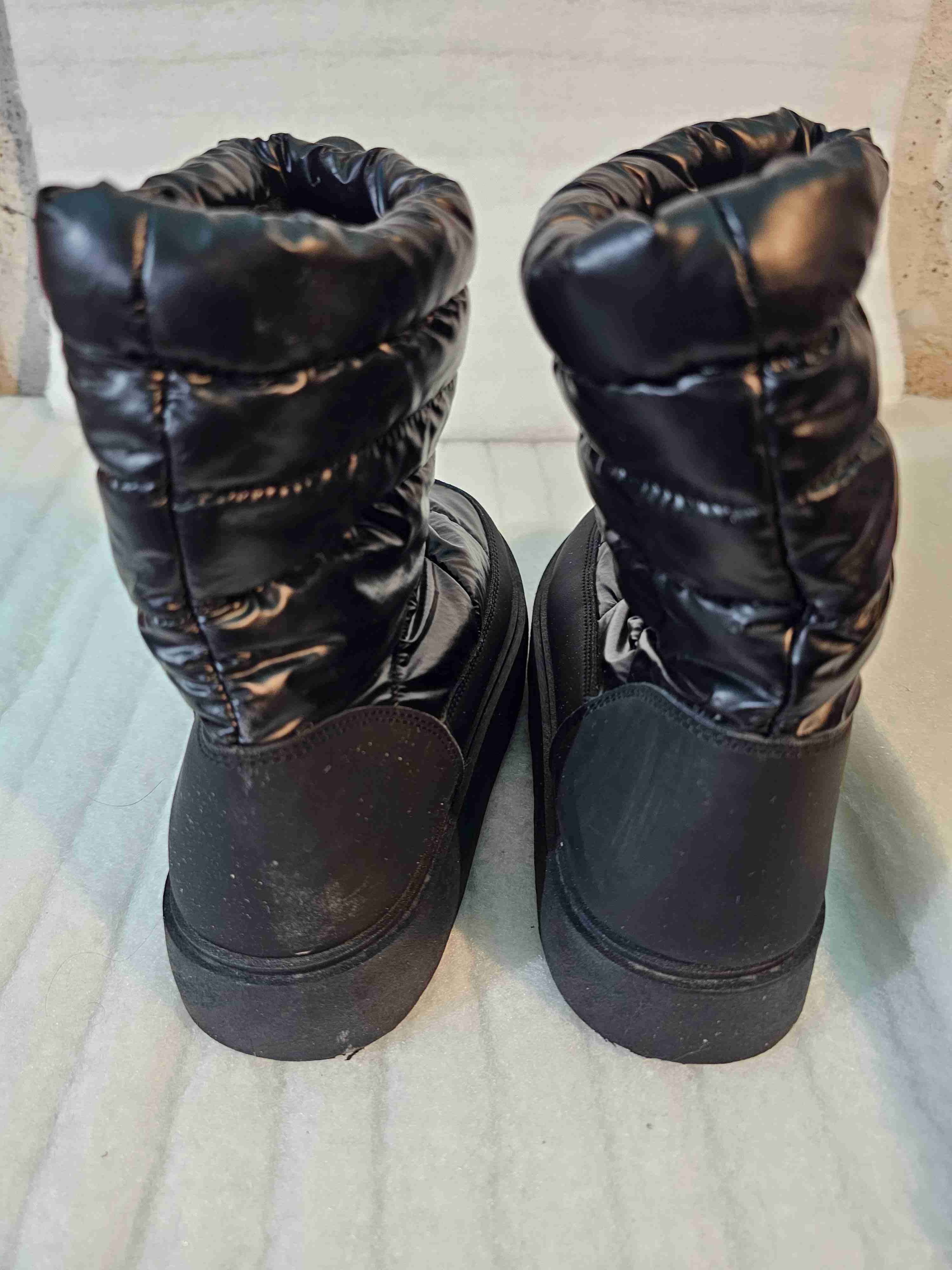 Botas acolchadas negras tricot - miniatura 2