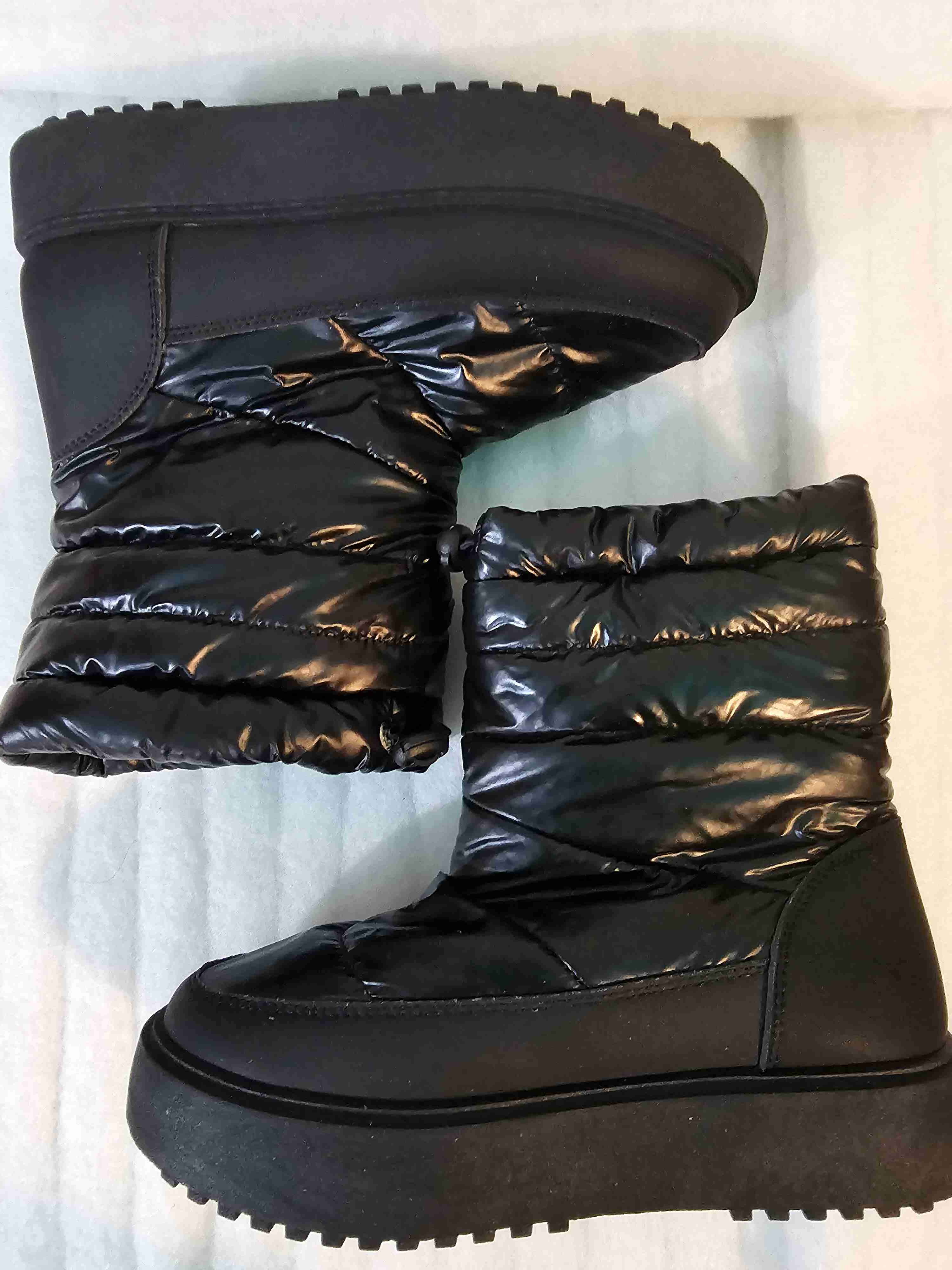 Botas acolchadas negras tricot - miniatura 4