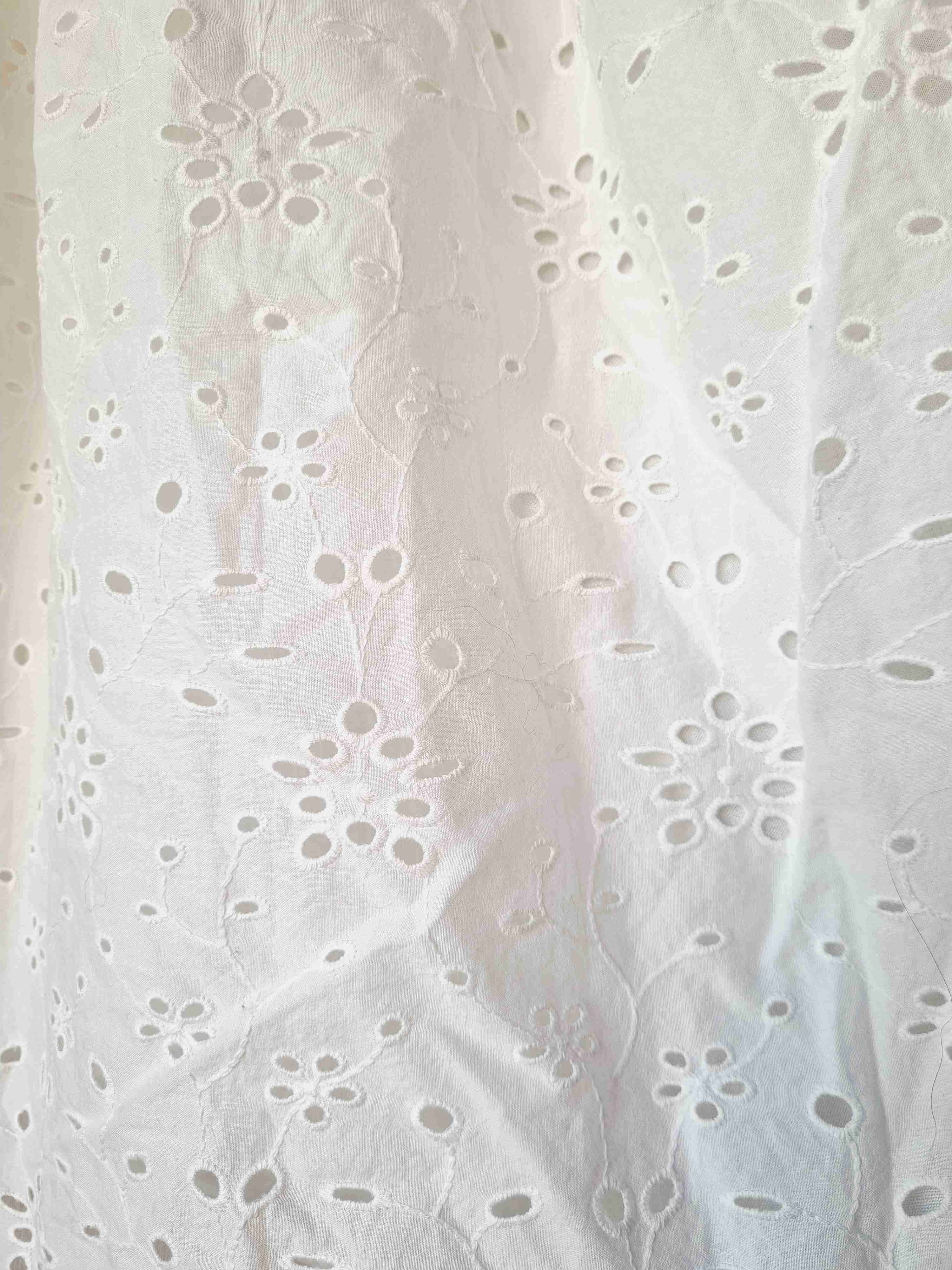 Vestido Esprit, 100%algodón blanco con encaje. - miniatura 3