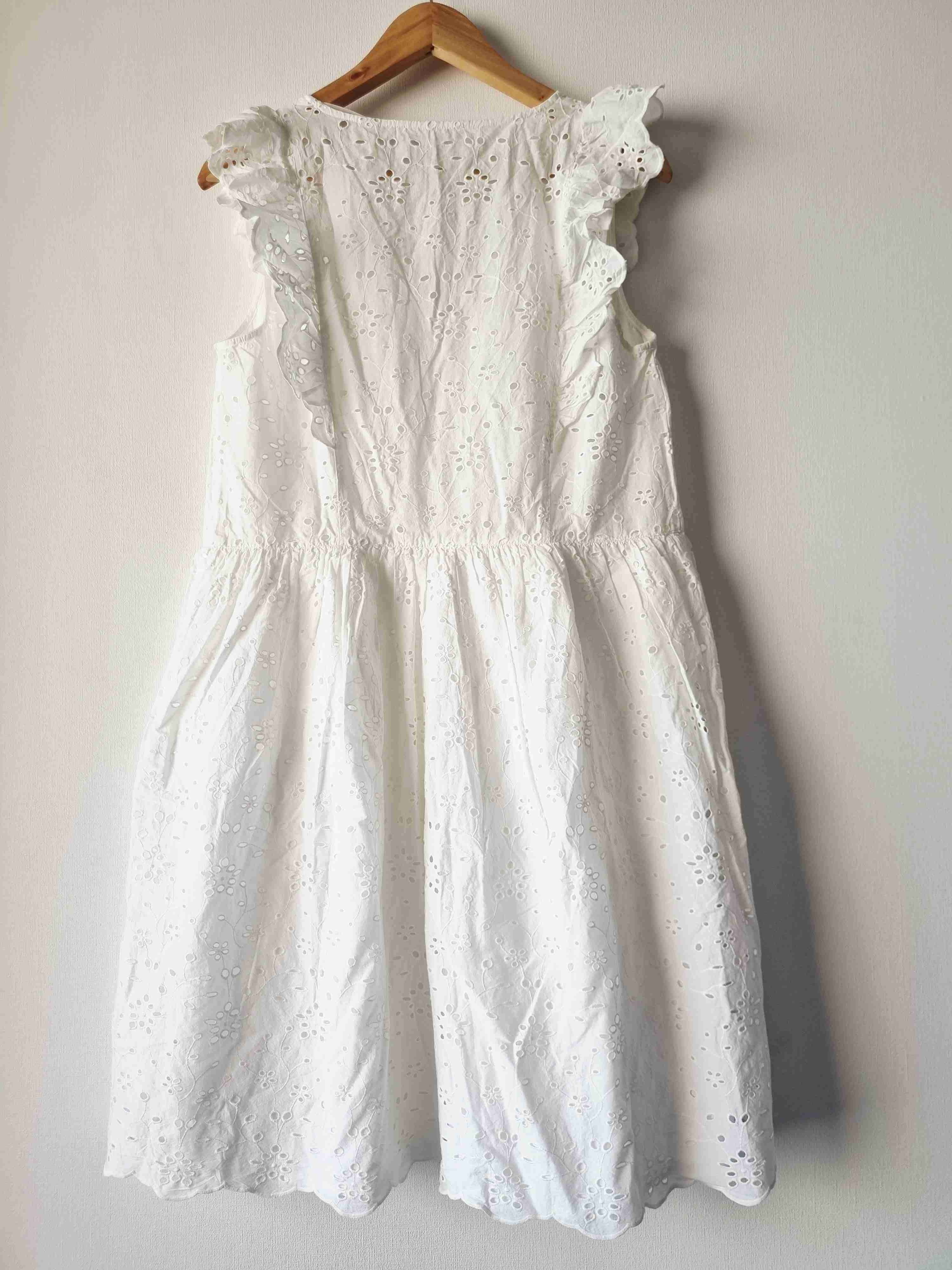 Vestido Esprit, 100%algodón blanco con encaje. - miniatura 4