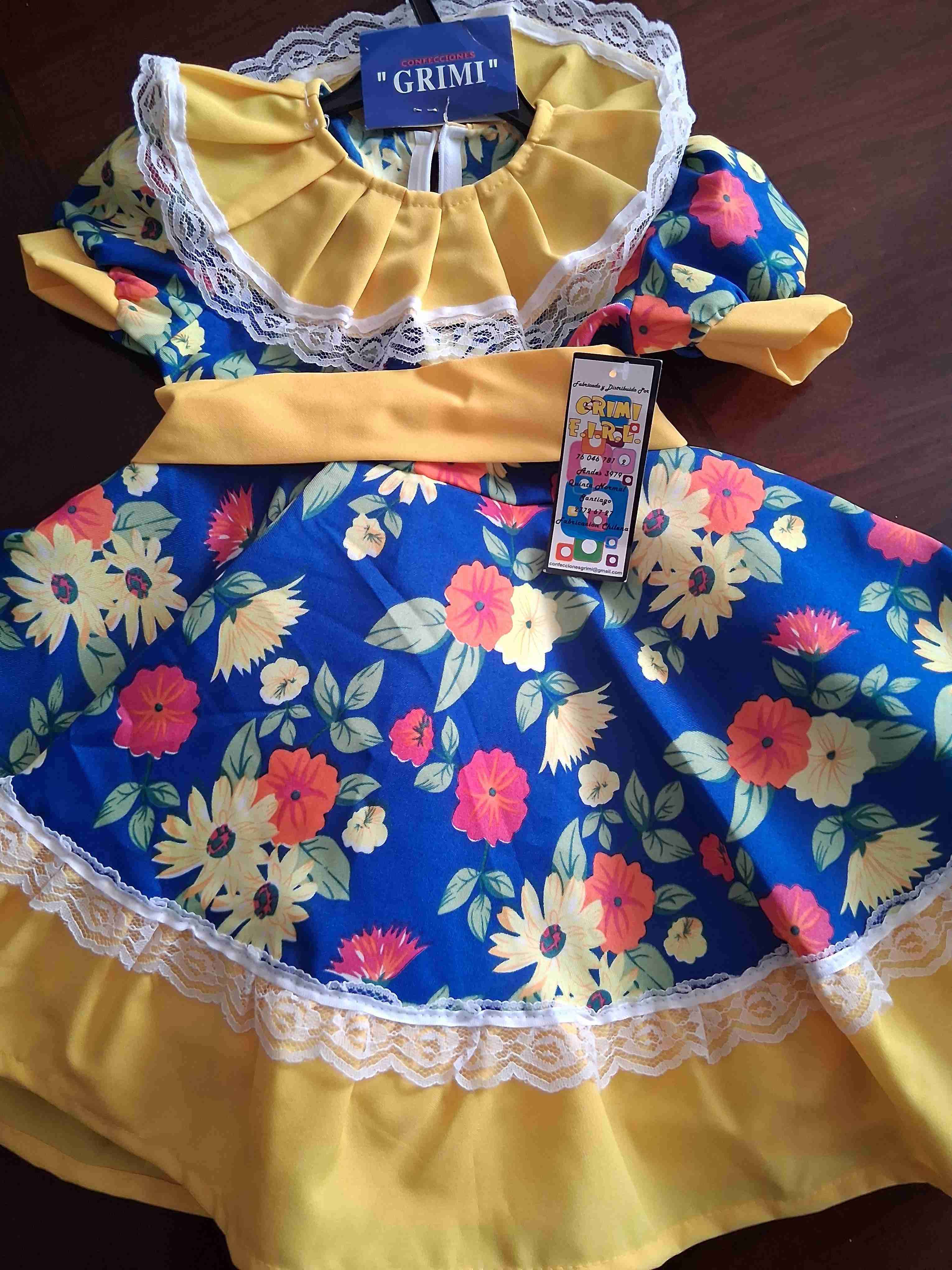 Vestido folclórico infantil floral