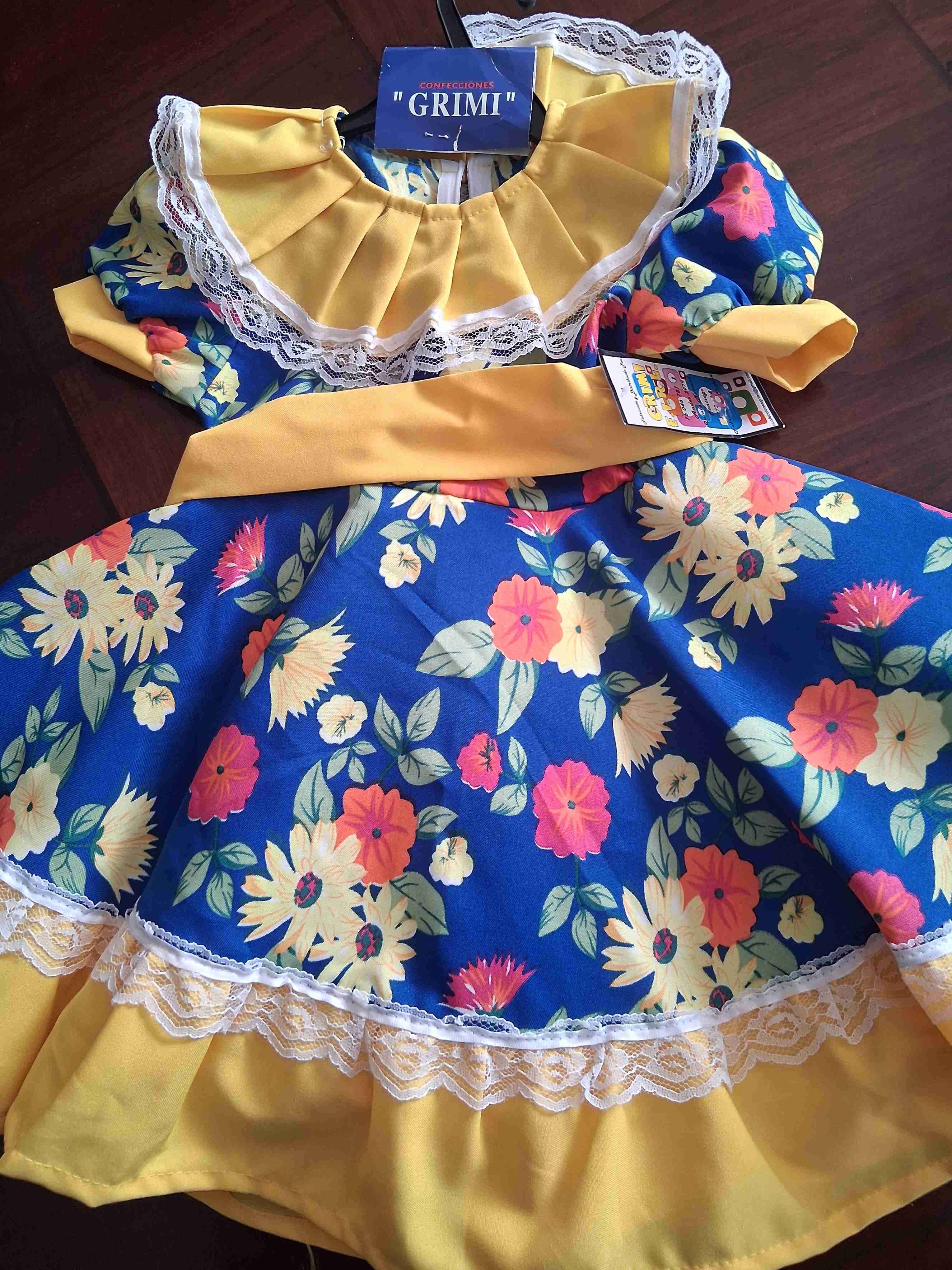 Vestido folclórico infantil floral - miniatura 2