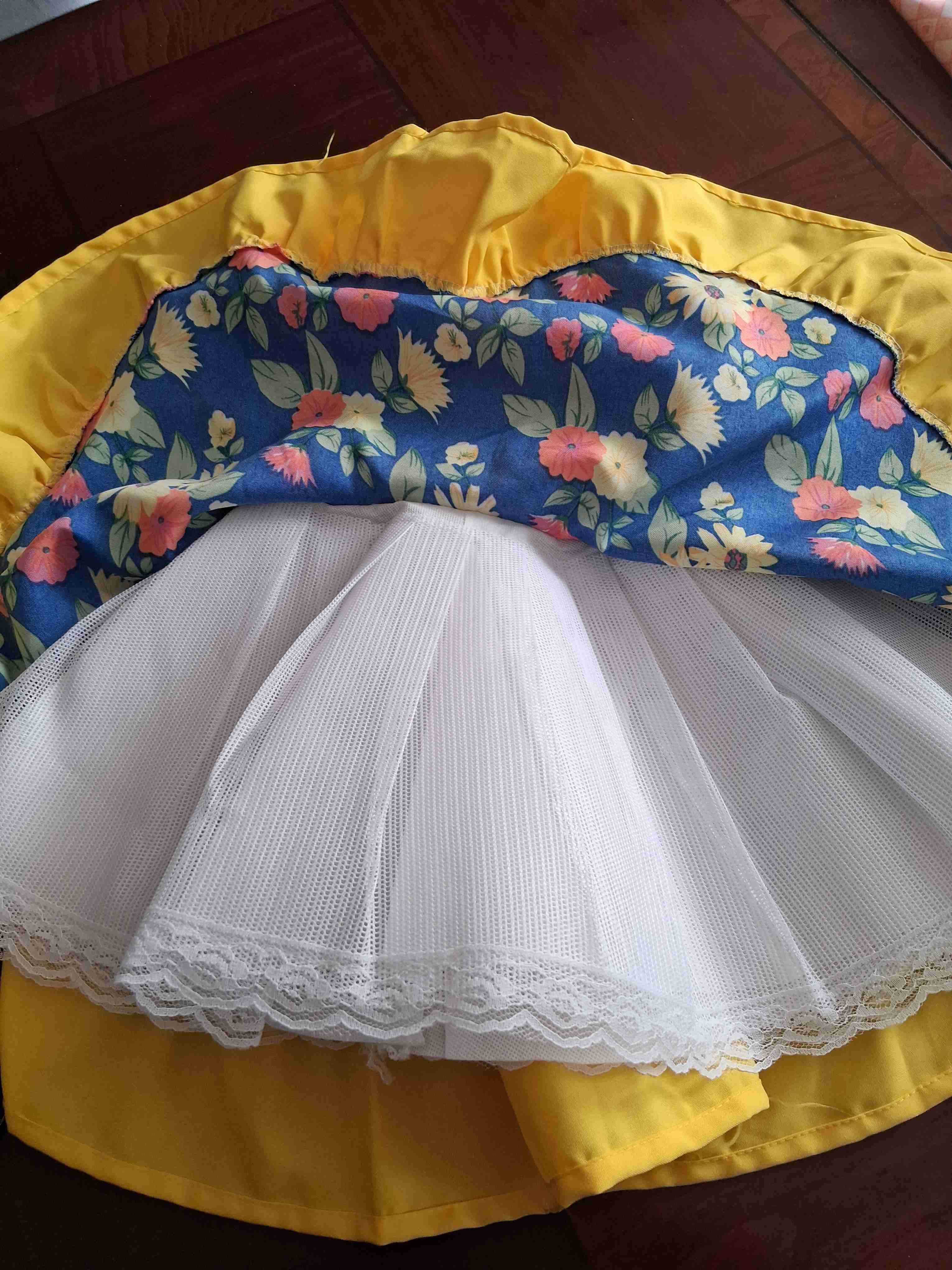 Vestido folclórico infantil floral - miniatura 3