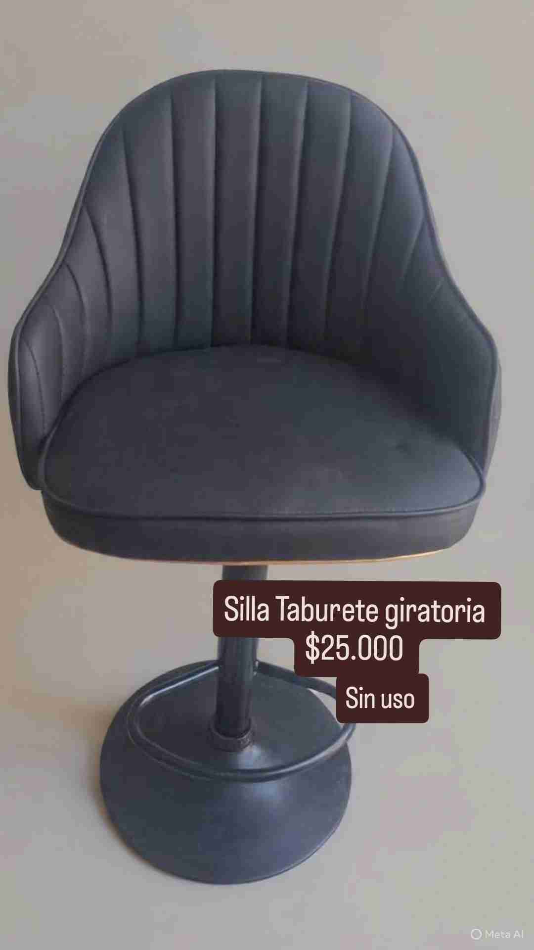Silla taburete giratoria negra
