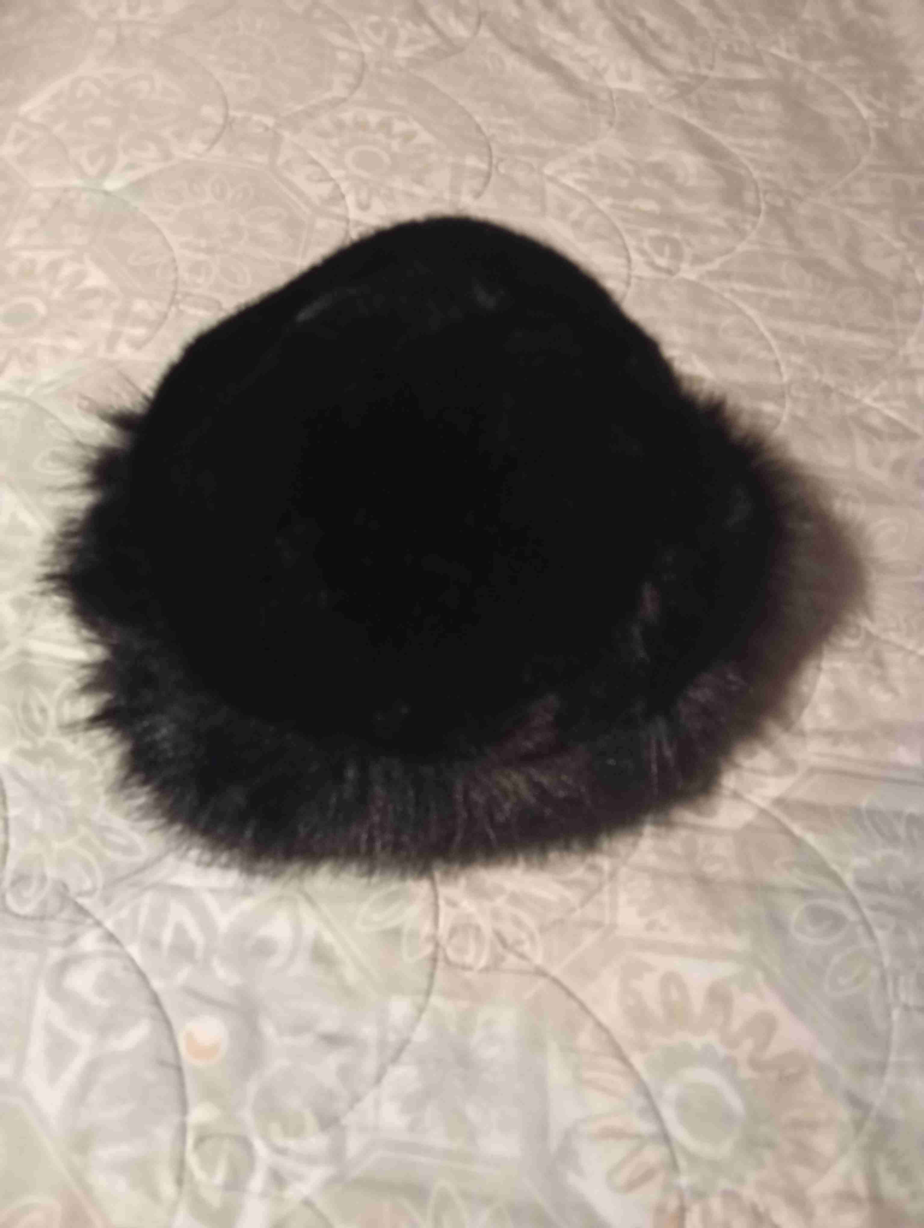 Gorro de piel sintética negro - 2