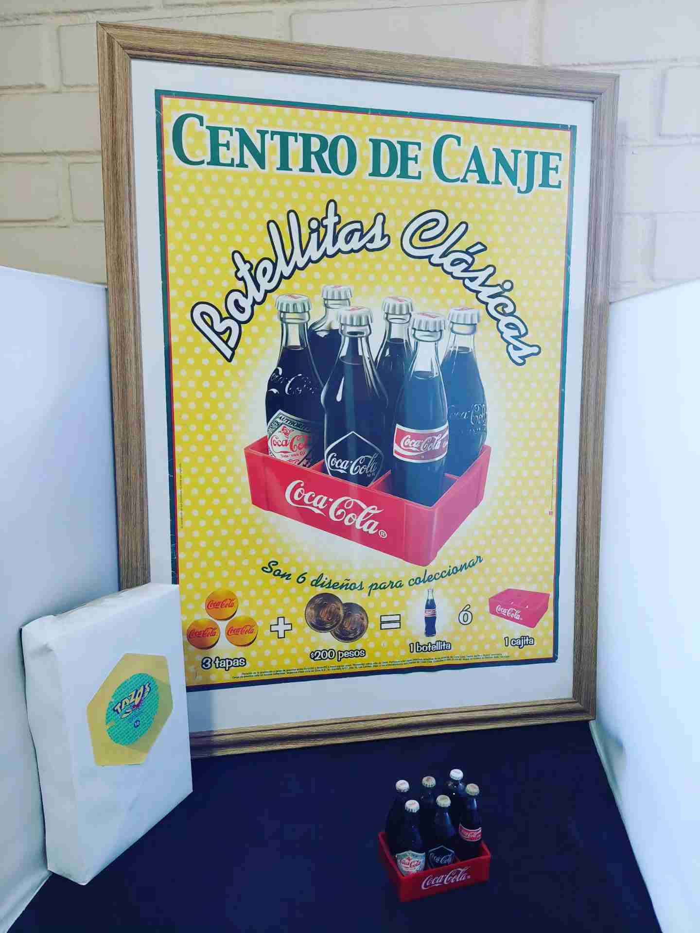 Póster retro Coca-Cola enmarcado más java bebidas
