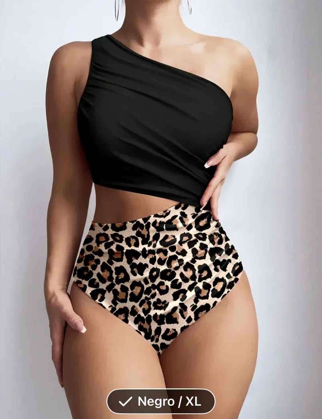 Bikini de un hombro negro xL