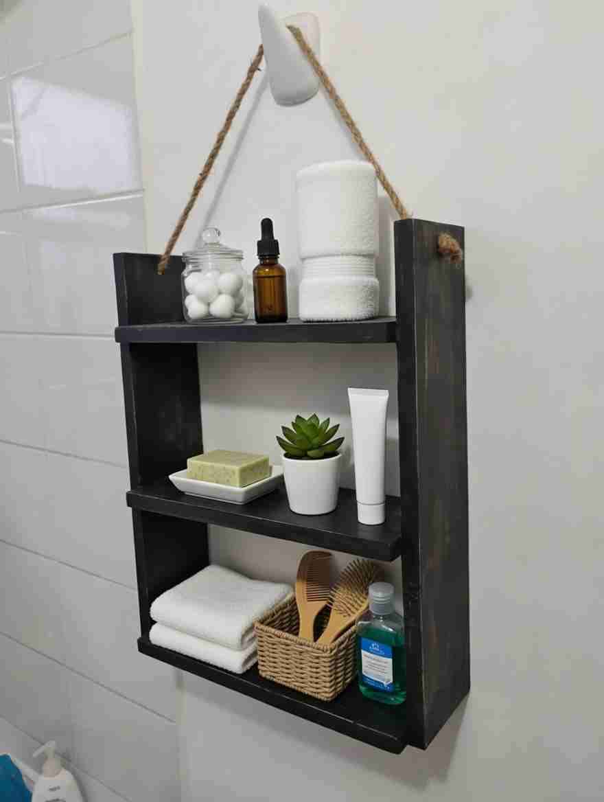 Estante de pared colgante negro - miniatura 2