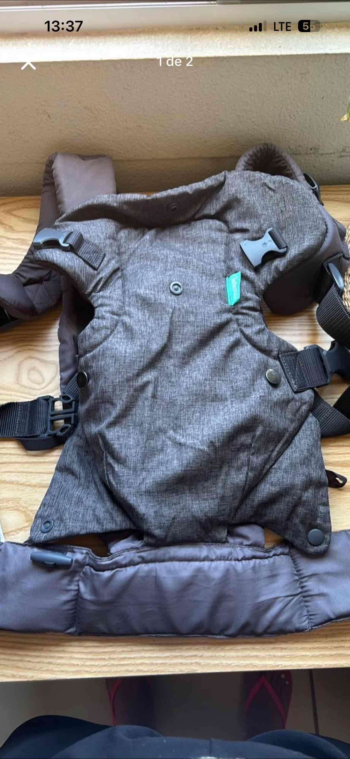 Portabebé ergonómico gris - miniatura 2