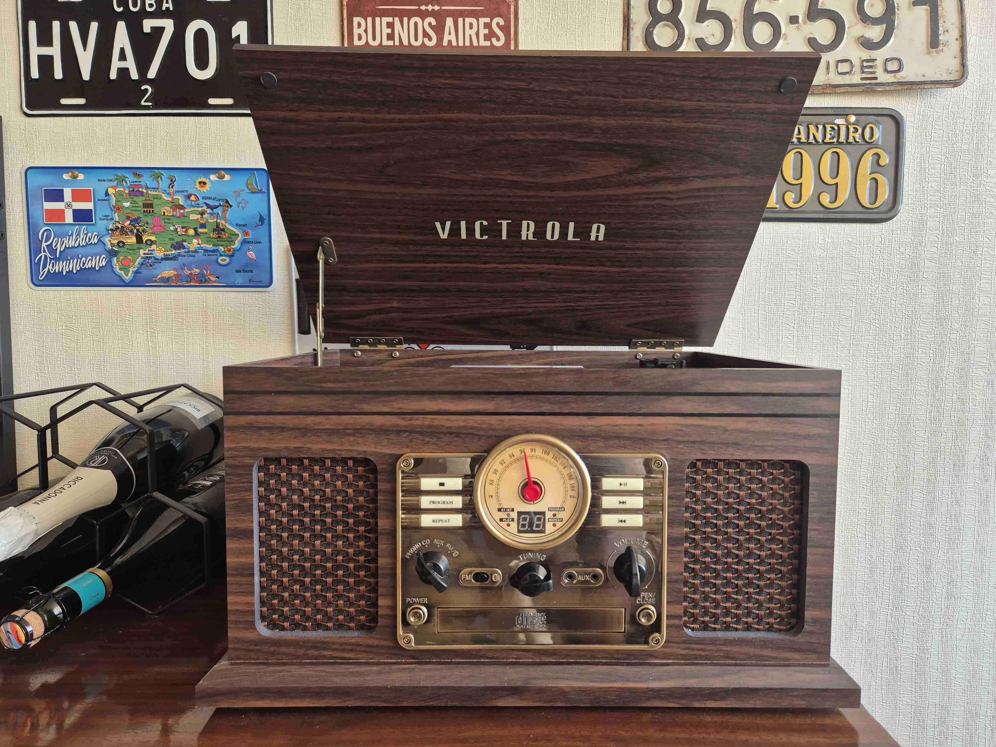 Tocadiscos retro Victrola madera - 2