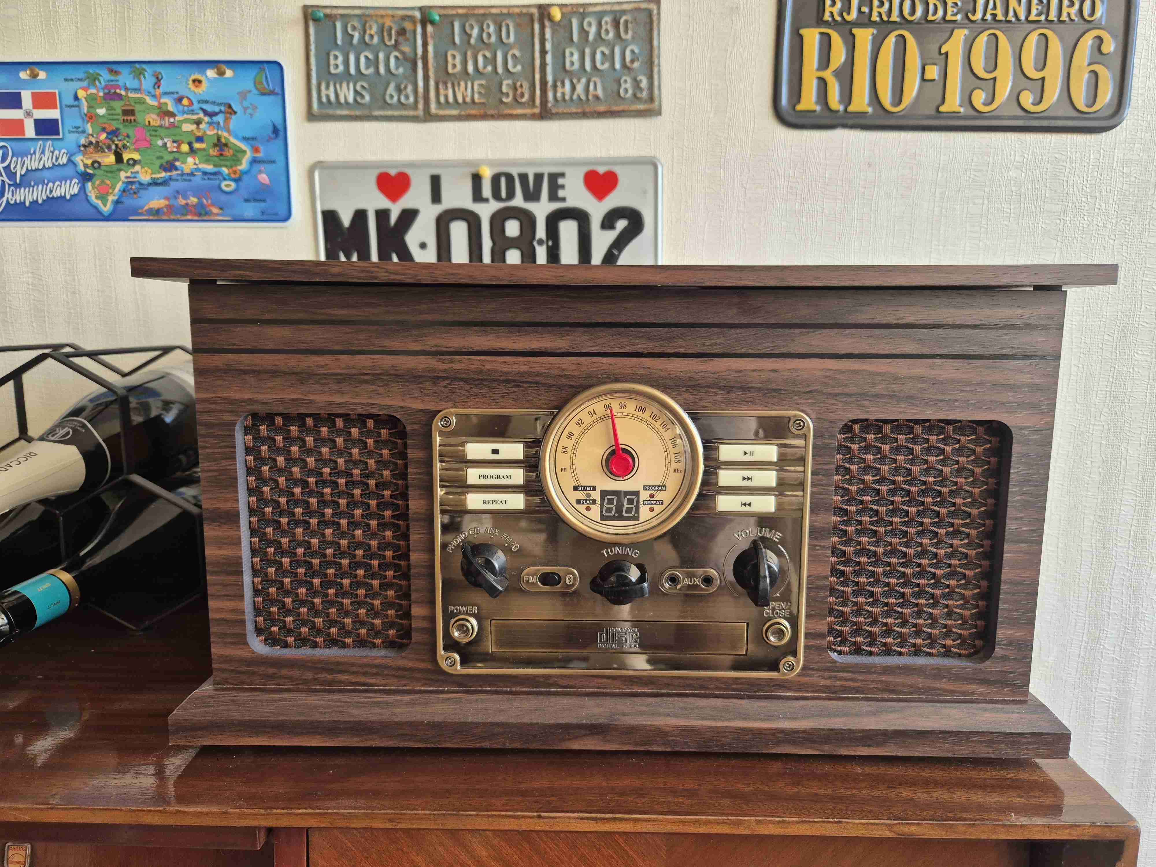 Tocadiscos retro Victrola madera - 5