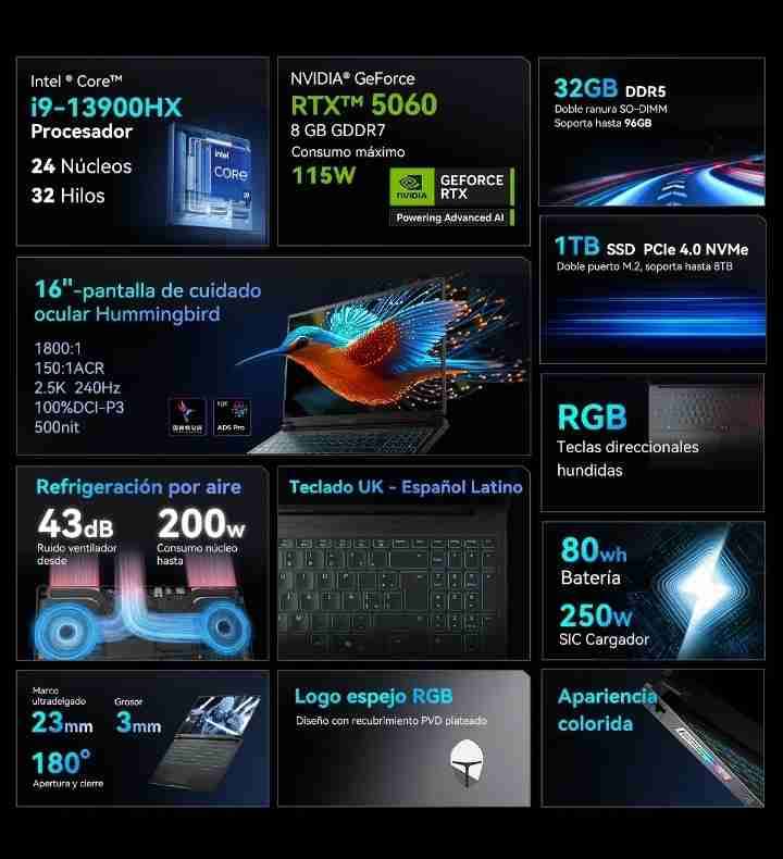Notebook Gamer RTX5060 Laptop Gamer I9-13900hx - miniatura 4