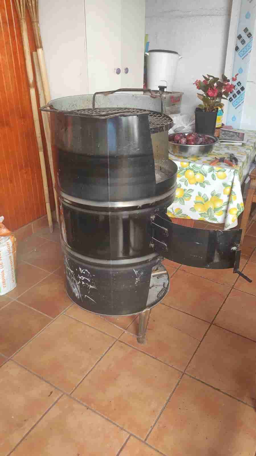 Parrilla de tambor metálico