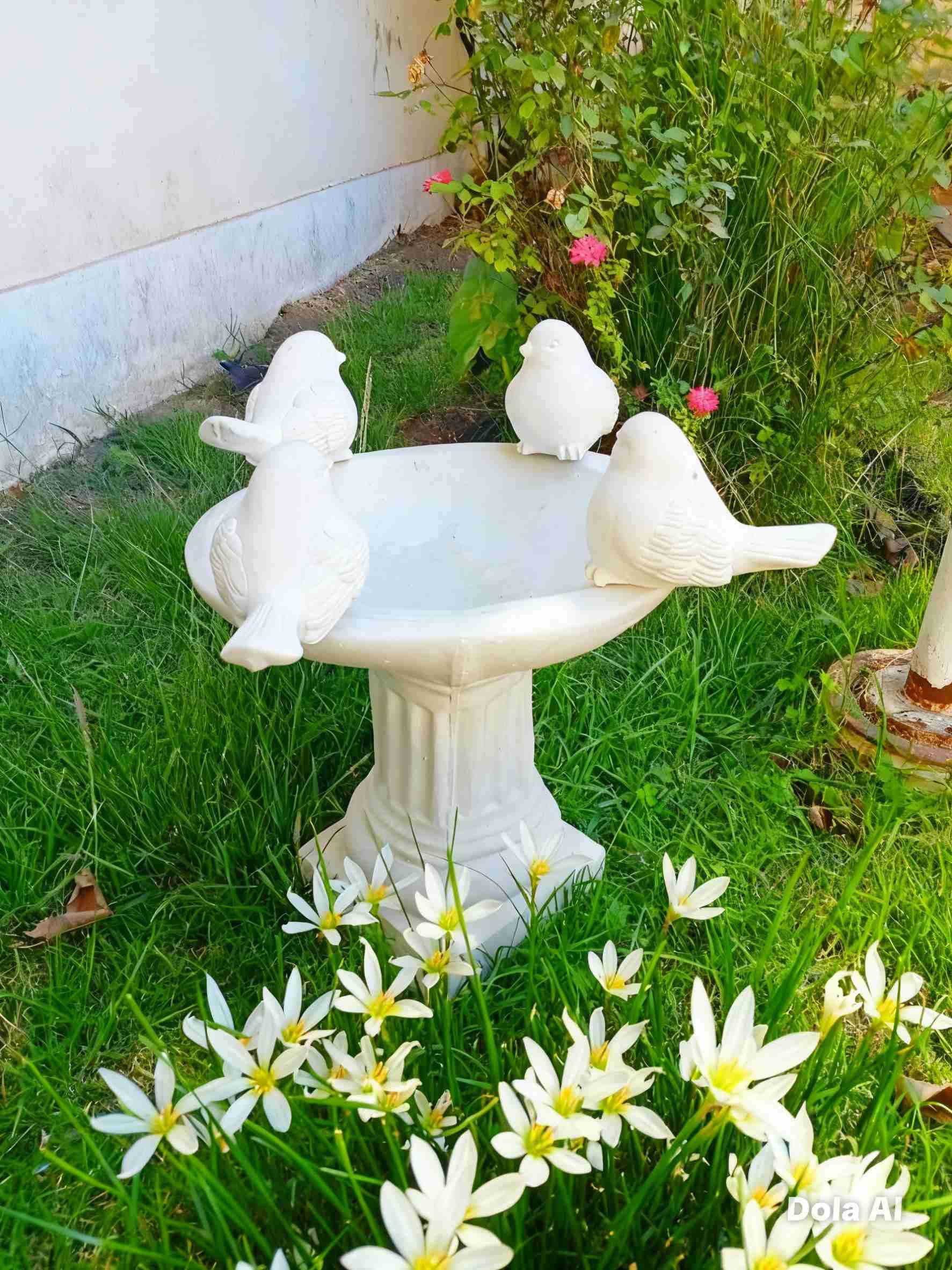 Fuente de jardín con pajaritos - miniatura 2