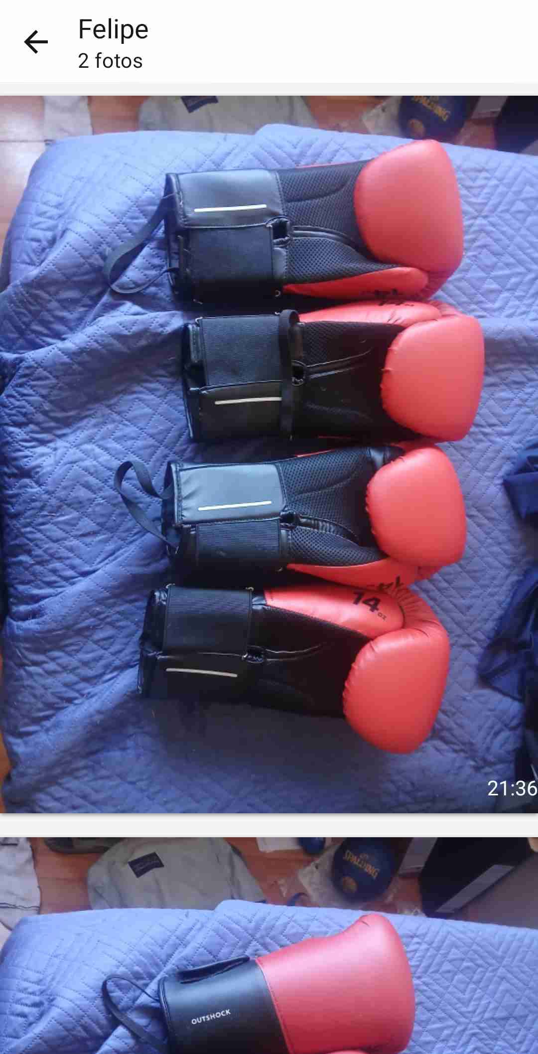 Guantes de boxeo rojos y negros