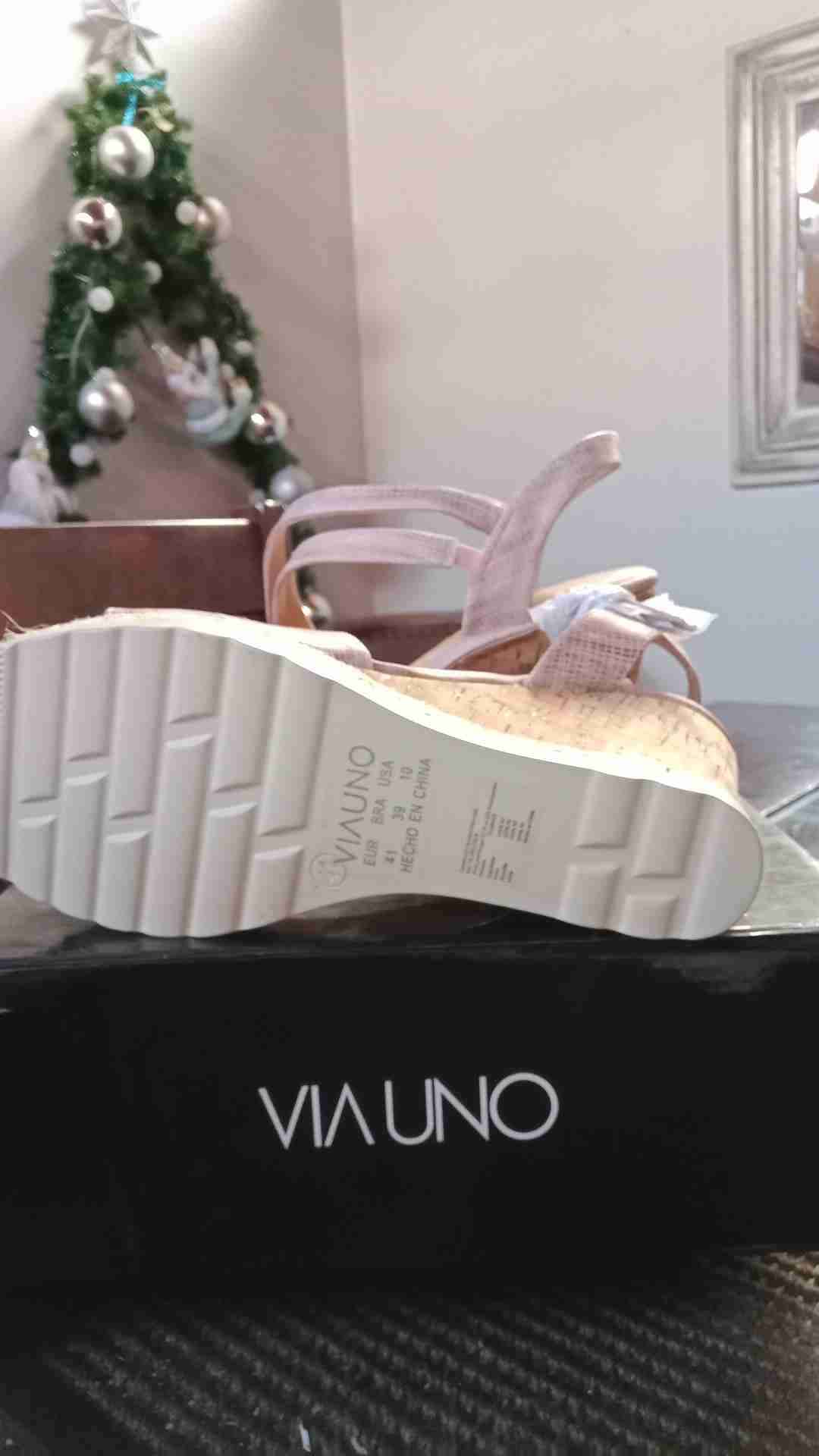 Sandalias plataforma color rosa con bisel dore - miniatura 3