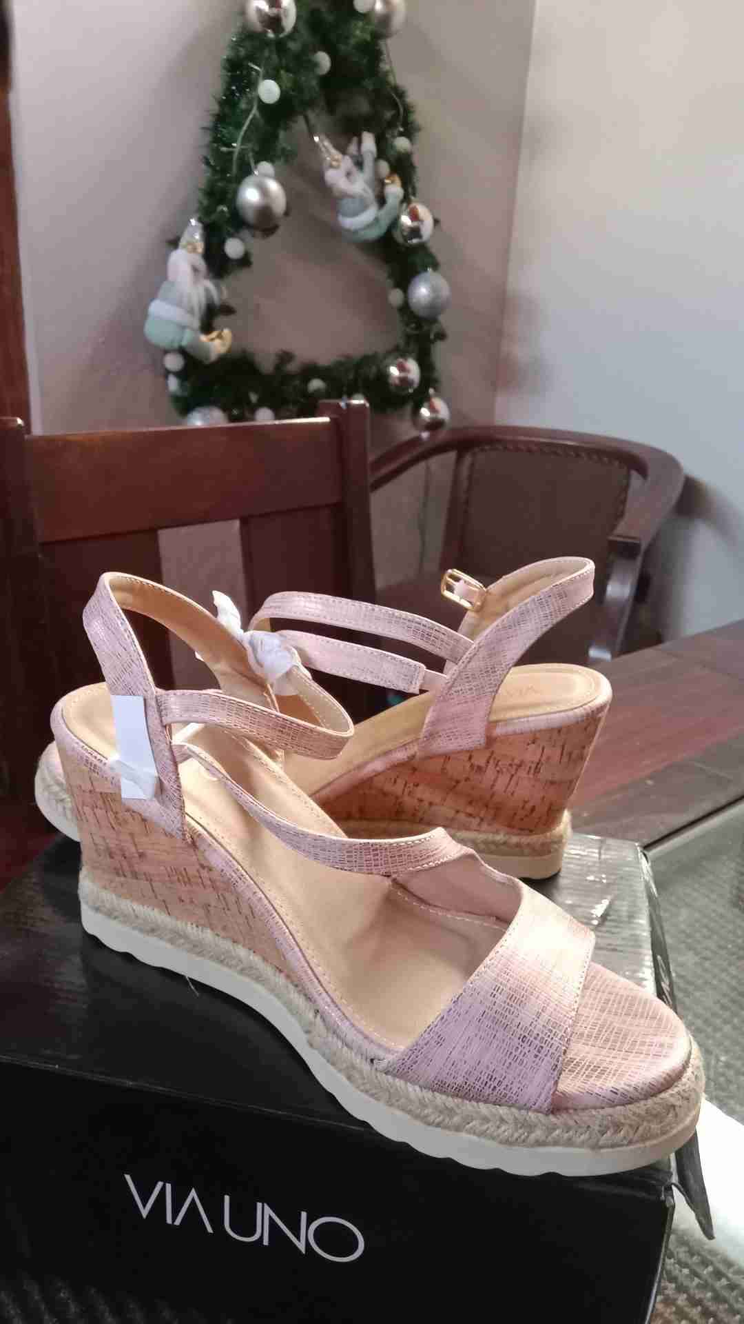 Sandalias plataforma color rosa con bisel dore - miniatura 4