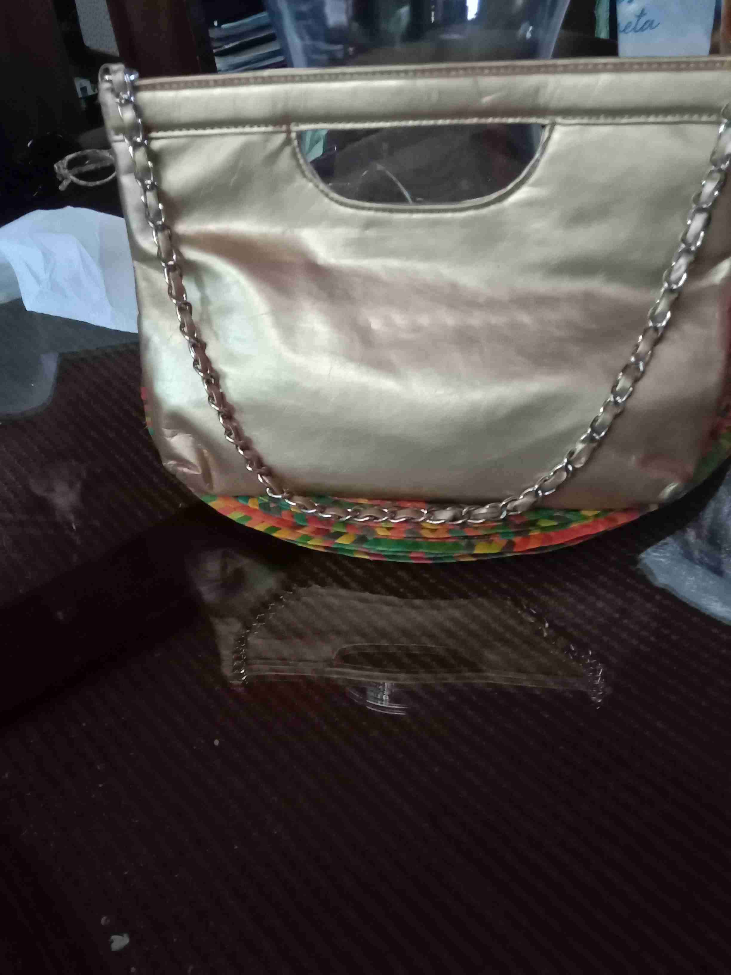 Cartera de fiesta dorada - miniatura 2