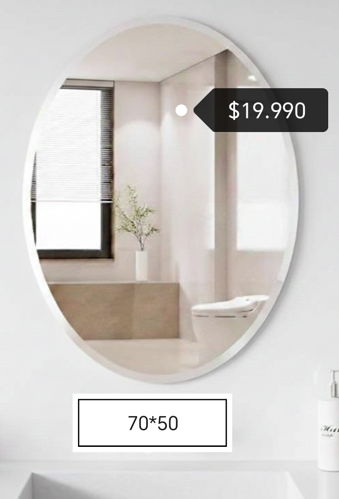 Espejo ovalado 70x50 cm