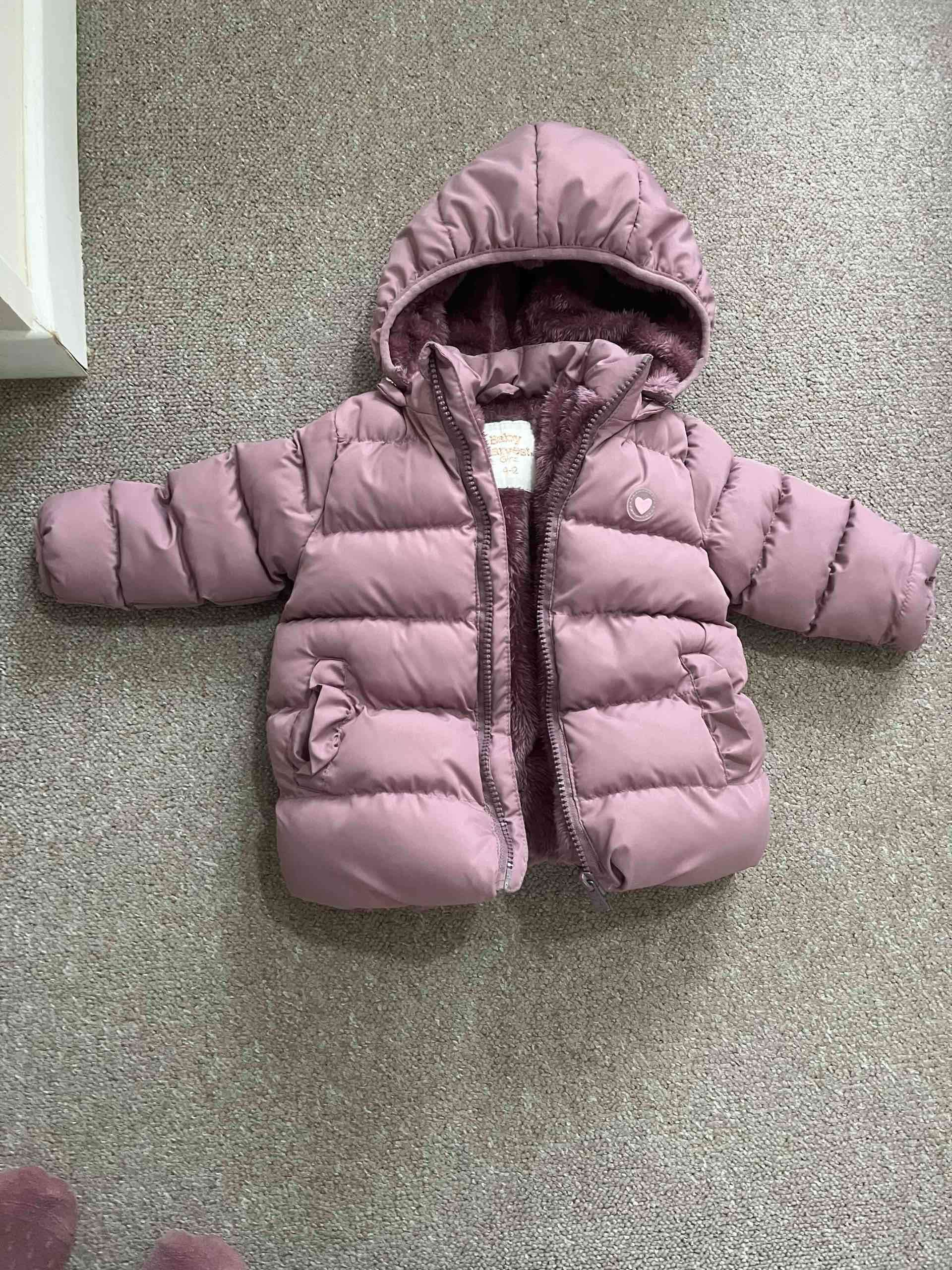 Chaqueta infantil acolchada rosa
