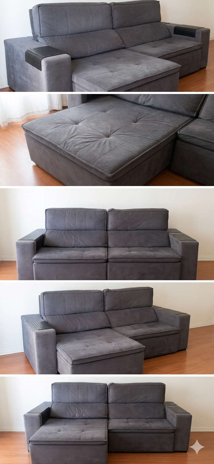 Sofá seccional gris