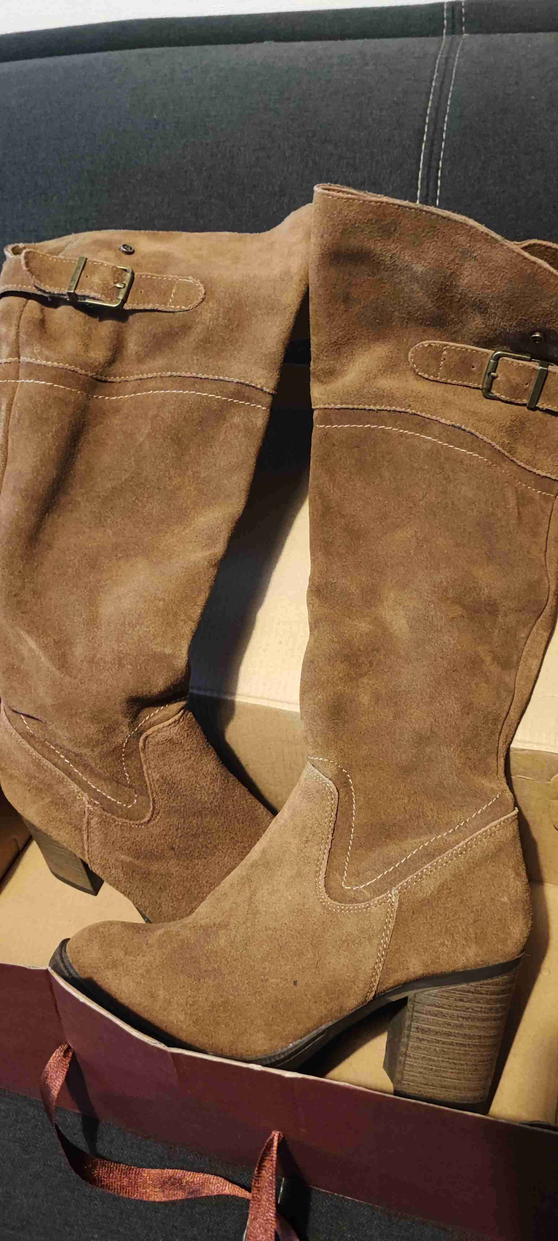 Botas largas de cuero café - miniatura 3