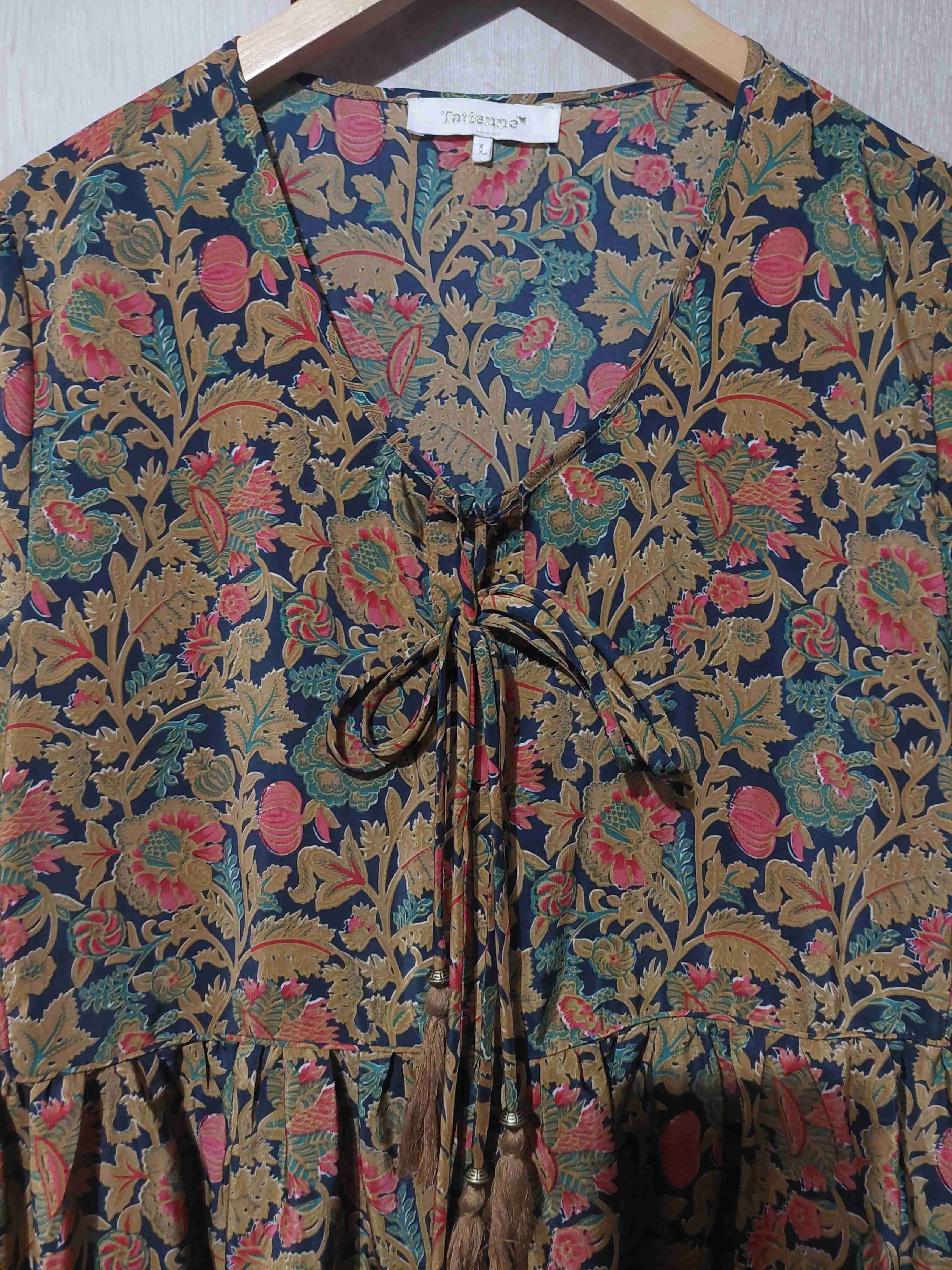 Vestido floral otoñal con mangas - miniatura 2