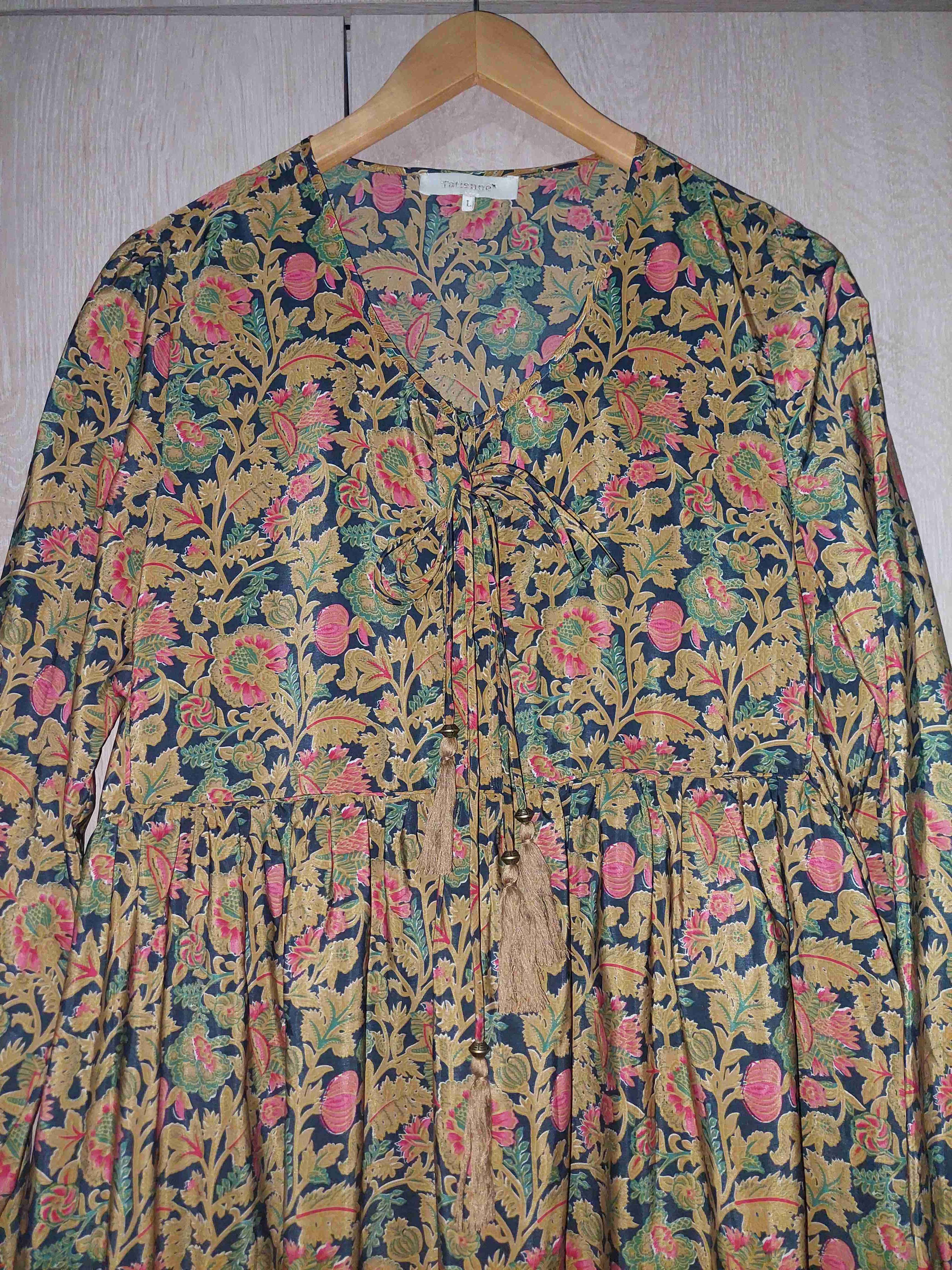 Vestido floral otoñal con mangas - miniatura 5