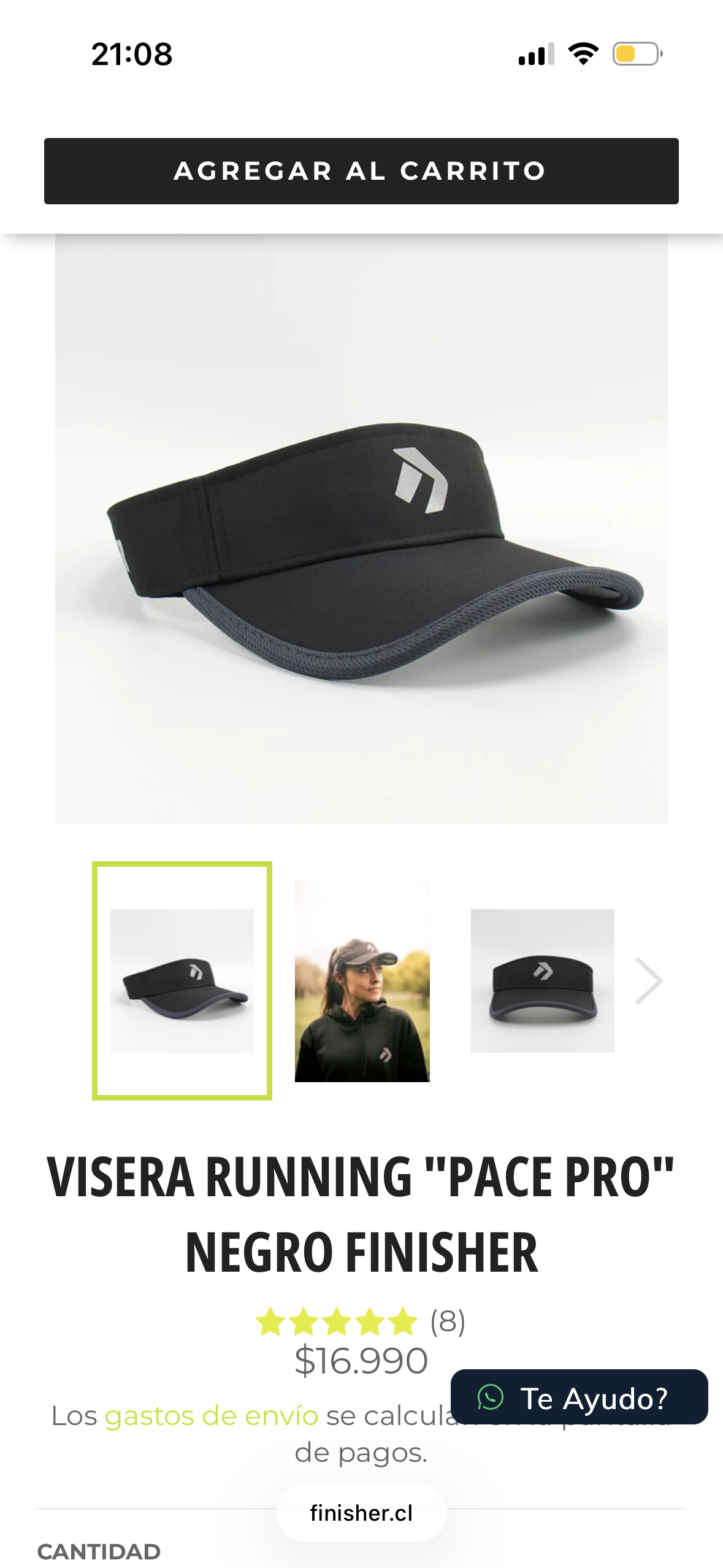 Visera Running “Pace Pro” Negro – de Finisher