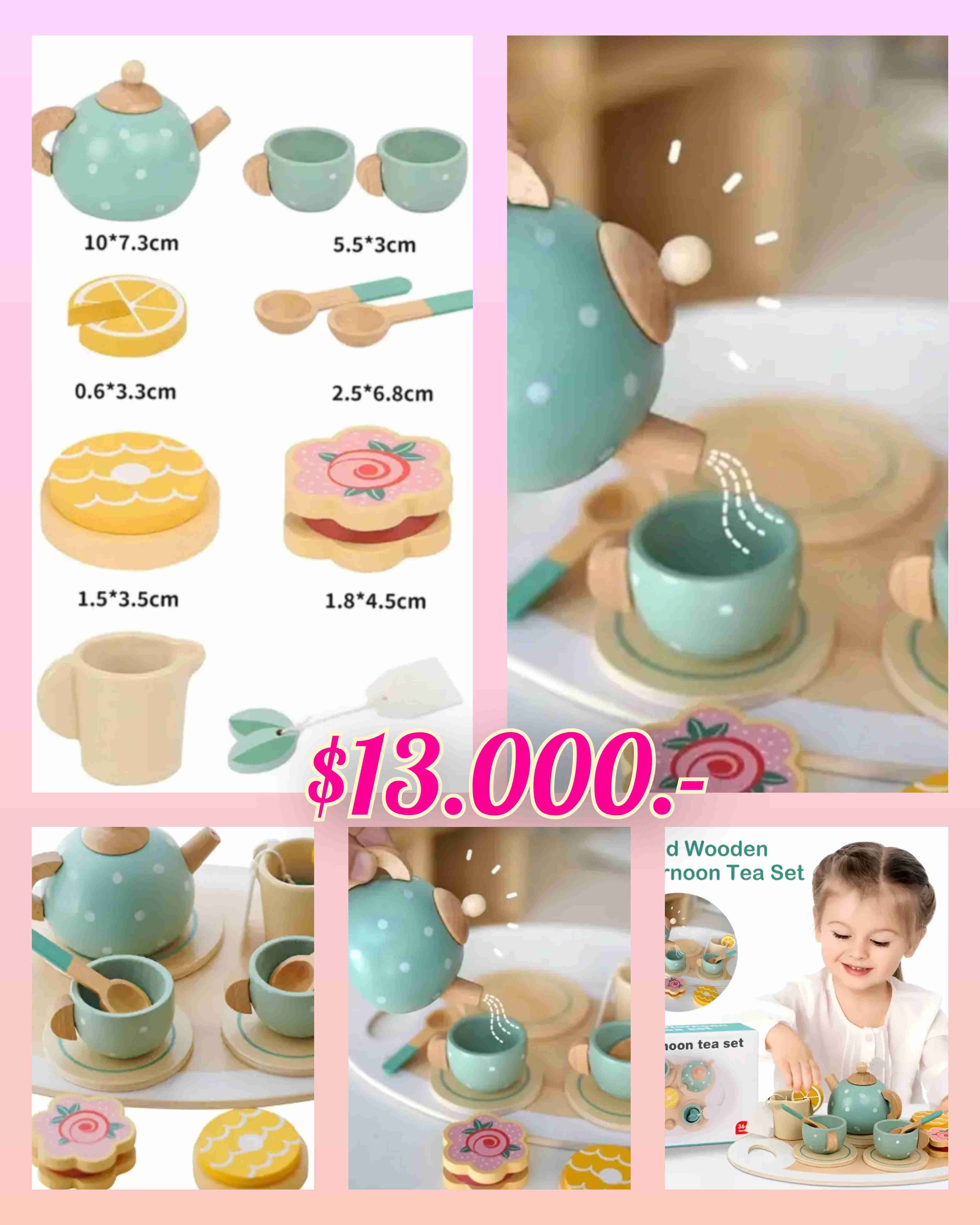 Juego de té de madera