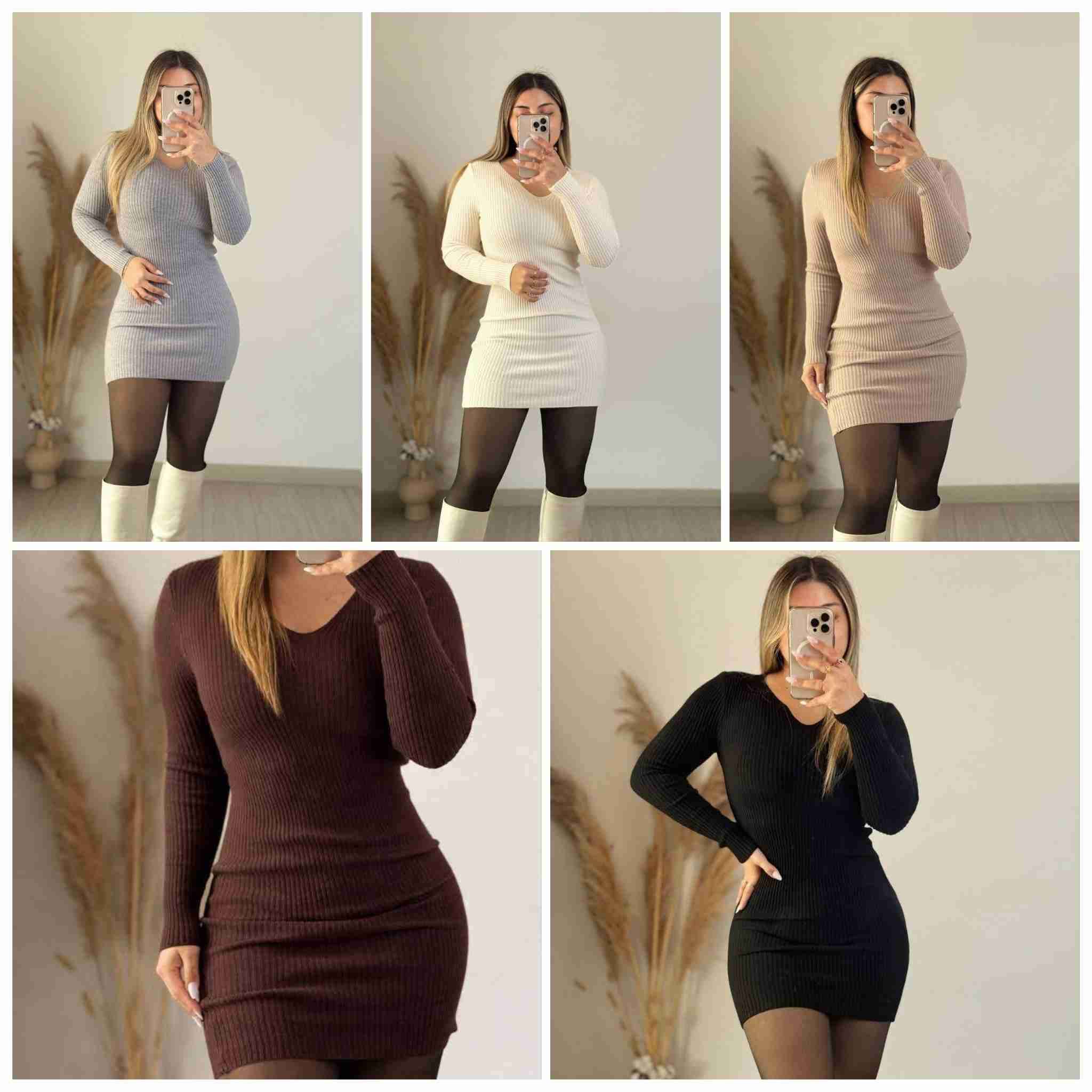 Vestidos ajustados de lanilla