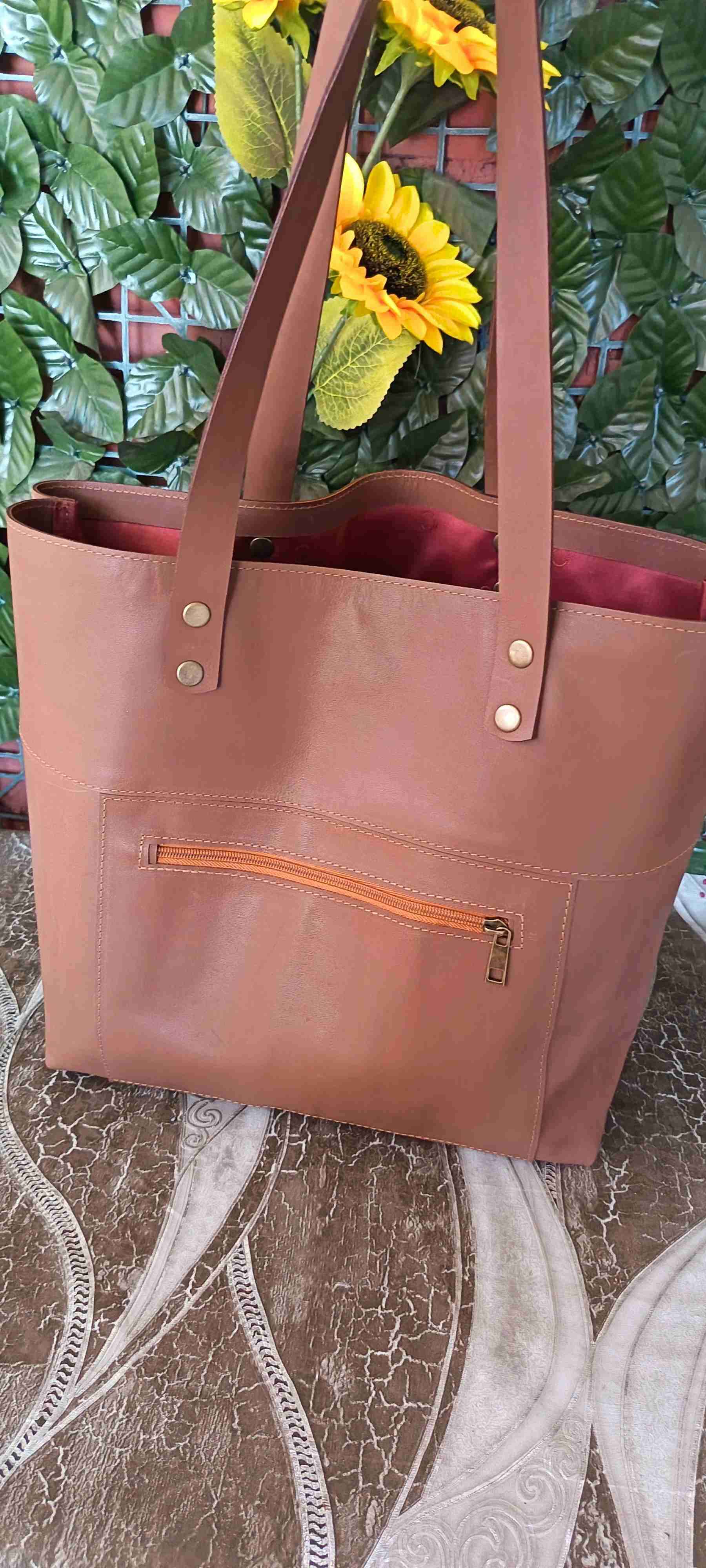 Bolso tote café amplio - miniatura 3